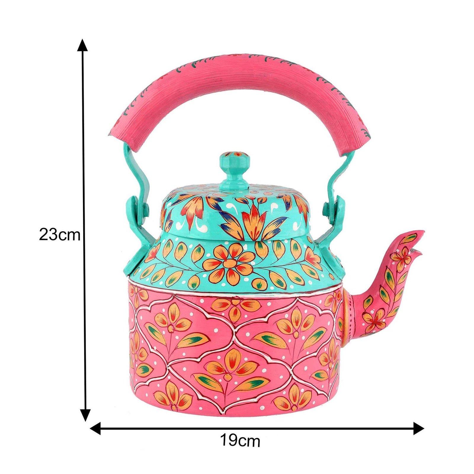 Hand-Painted Aluminium Tea Kettle – 750 ml for kitchen décor Home Décor , Tea Party , Serving view 4