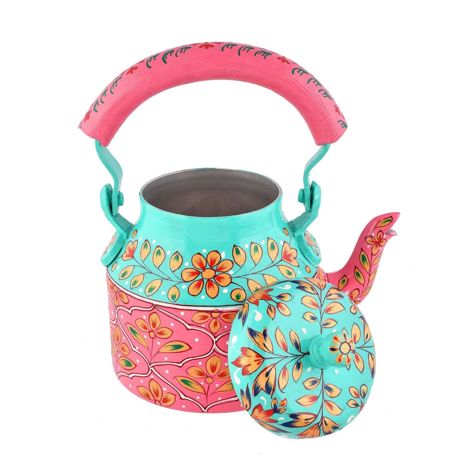 Hand-Painted Aluminium Tea Kettle – 750 ml for kitchen décor Home Décor , Tea Party , Serving view 3