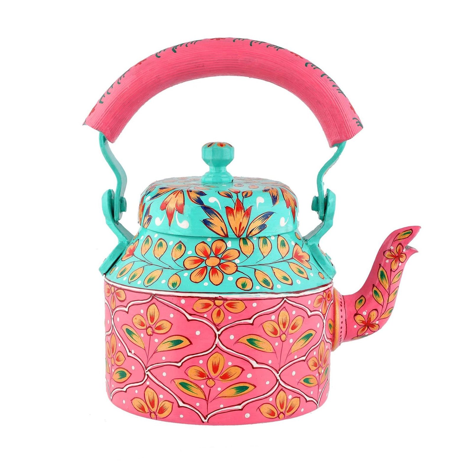 Hand-Painted Aluminium Tea Kettle – 750 ml for kitchen décor Home Décor , Tea Party , Serving view 2