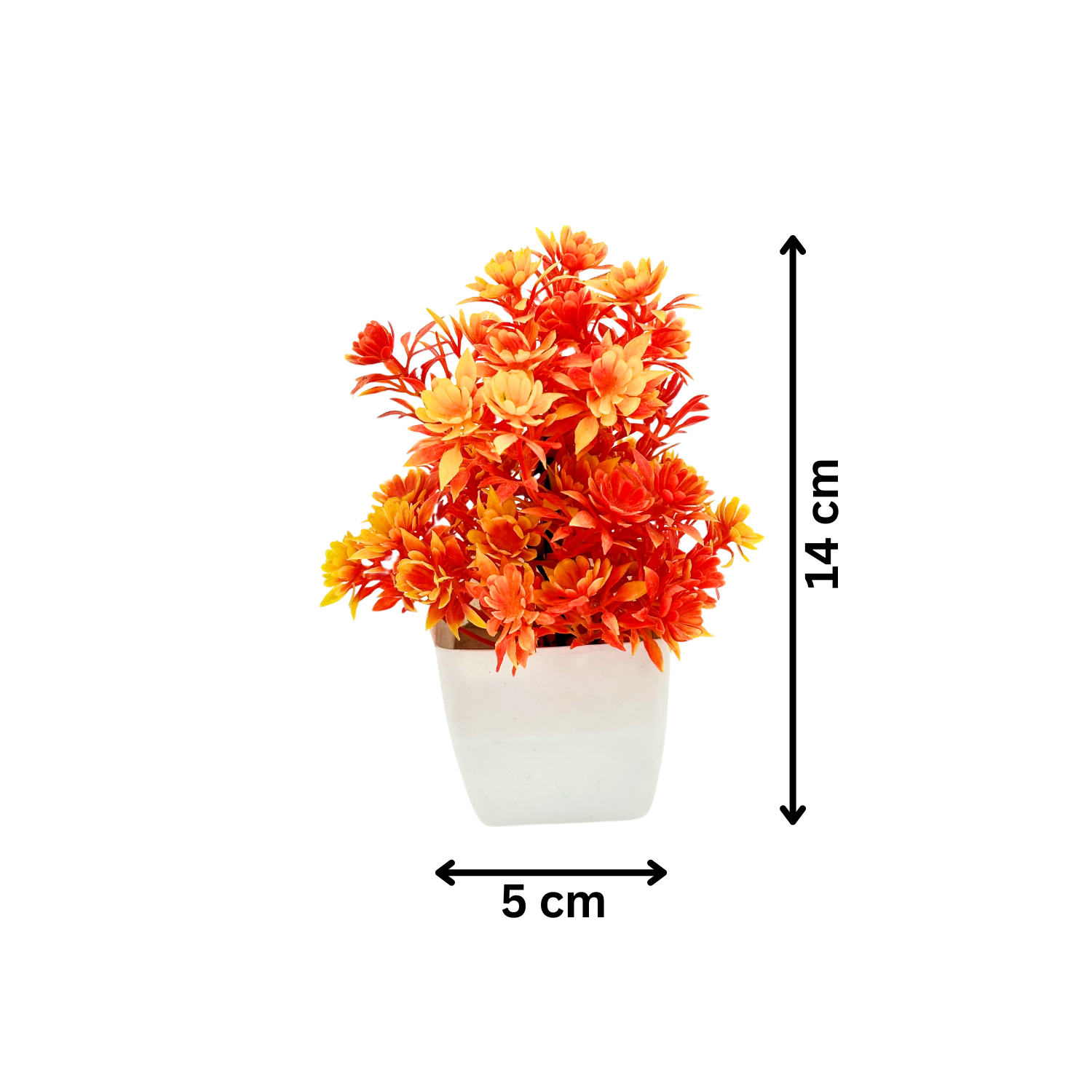 Artificial Plants with Pot Showcase Decoration Plants Flowers | Fake Plant | Artificial Plants for Home Decor Office Gifting Plants Decorative (Pack Of 8) (RV-AP22)