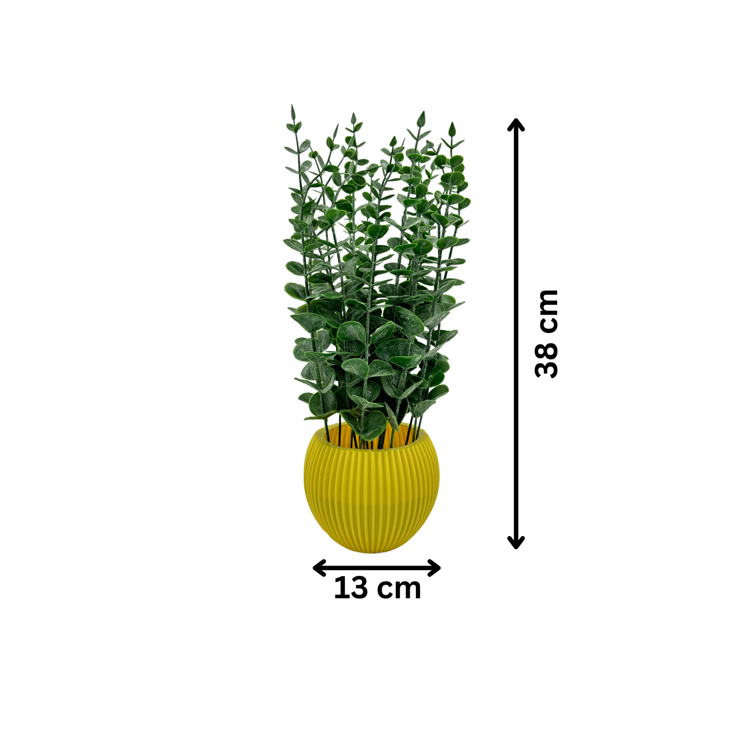 Money Leaf Flower Plants with Yellow Vase for Office Desk,Fake Plant with Plastic Pots for Home,Shower Room Decoration (RV-AP1)