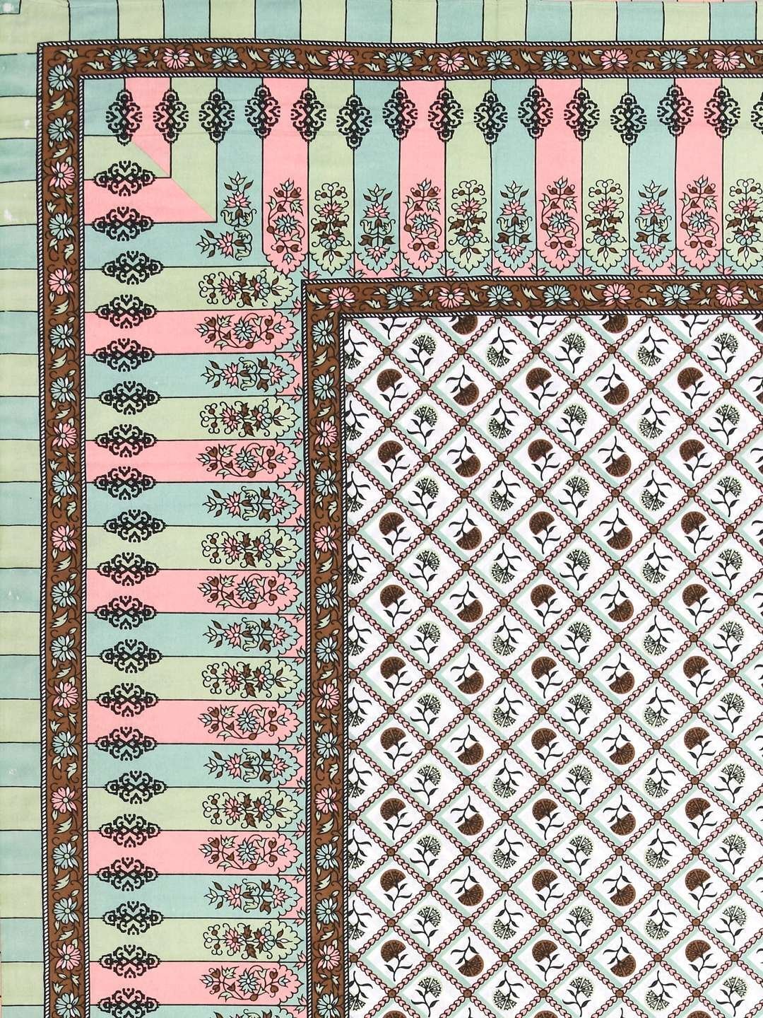 100% Pure Cotton Traditional  Printed Bedsheet for Double Bed King Size Bedsheet with 2 Pillow Covers