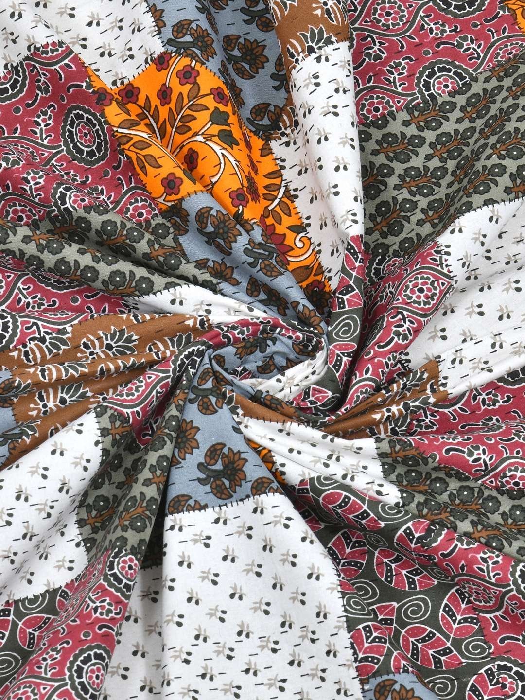 100% Pure Cotton Traditional  Printed Bedsheet for Double Bed King Size Bedsheet with 2 Pillow Covers