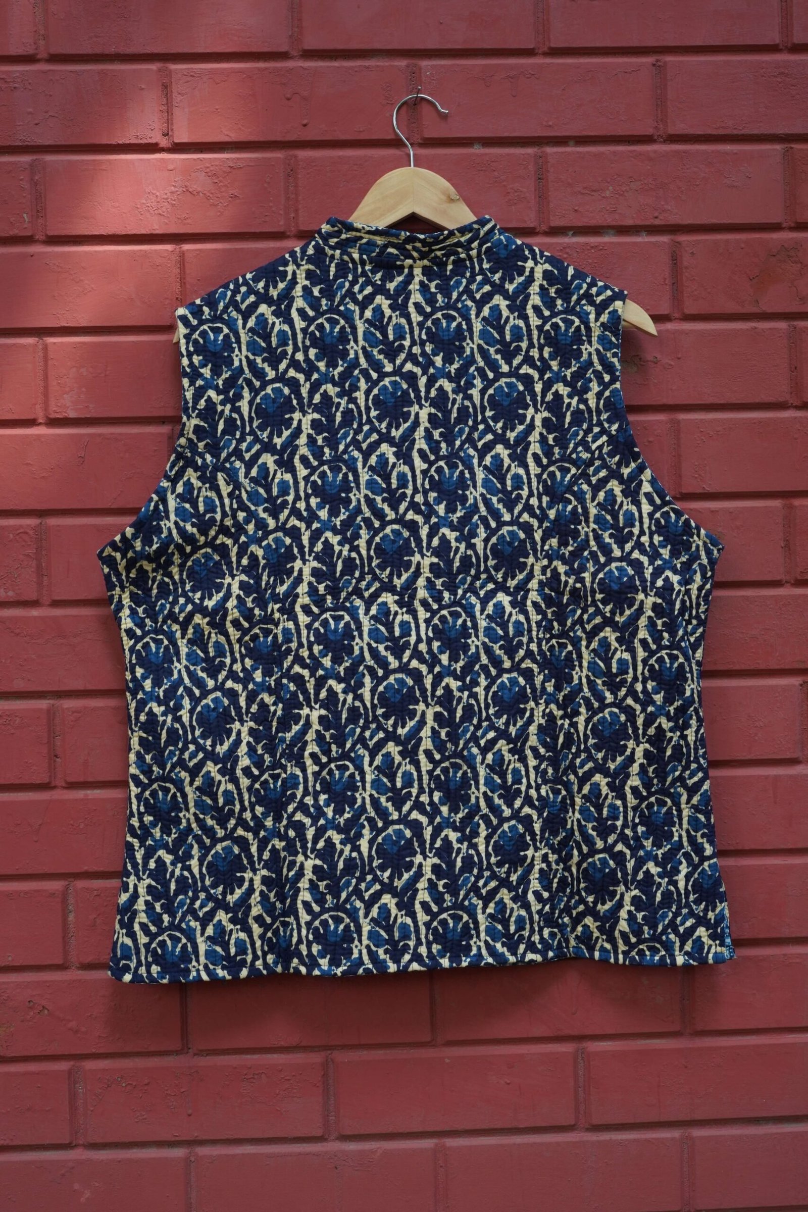 Womens Navy Blue Velvet Embroidered Jacket with Floral Design