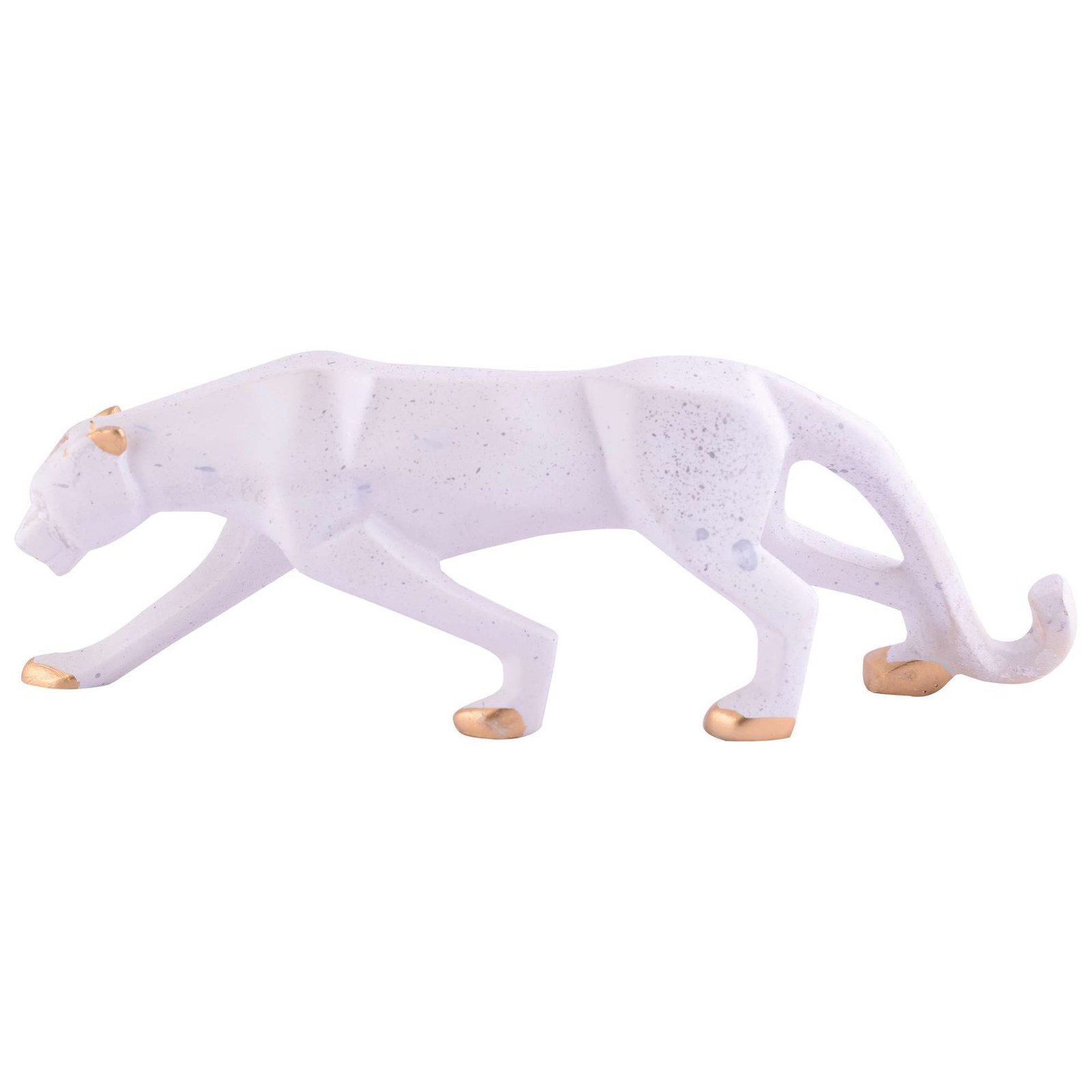 Black Golden Panther Sitting Position Animal Showpiece Antique Sculpture for Home Decor Showpiece Figurine