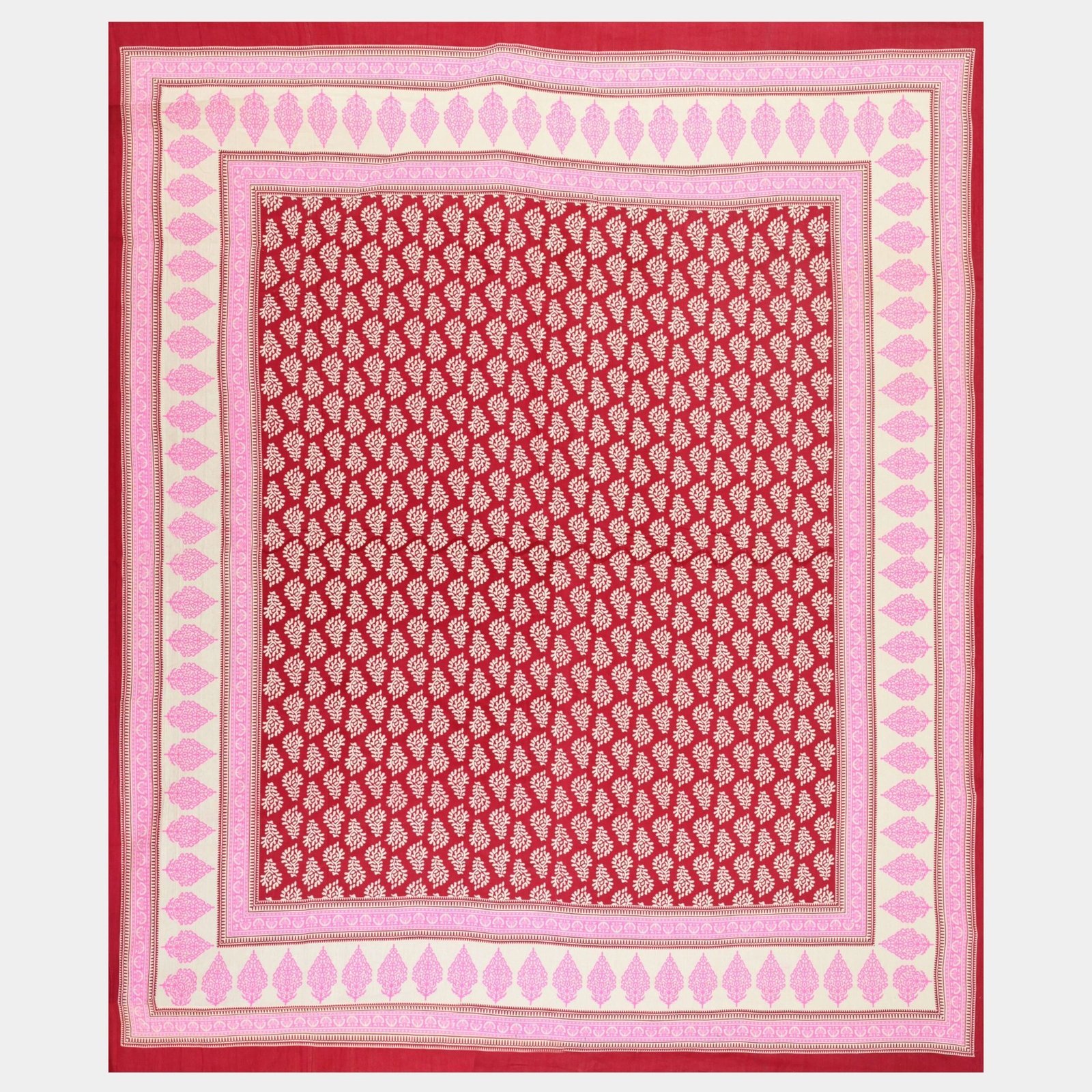 Jaipuri Cotton Printed Double Bedsheet With Two Pillow Covers