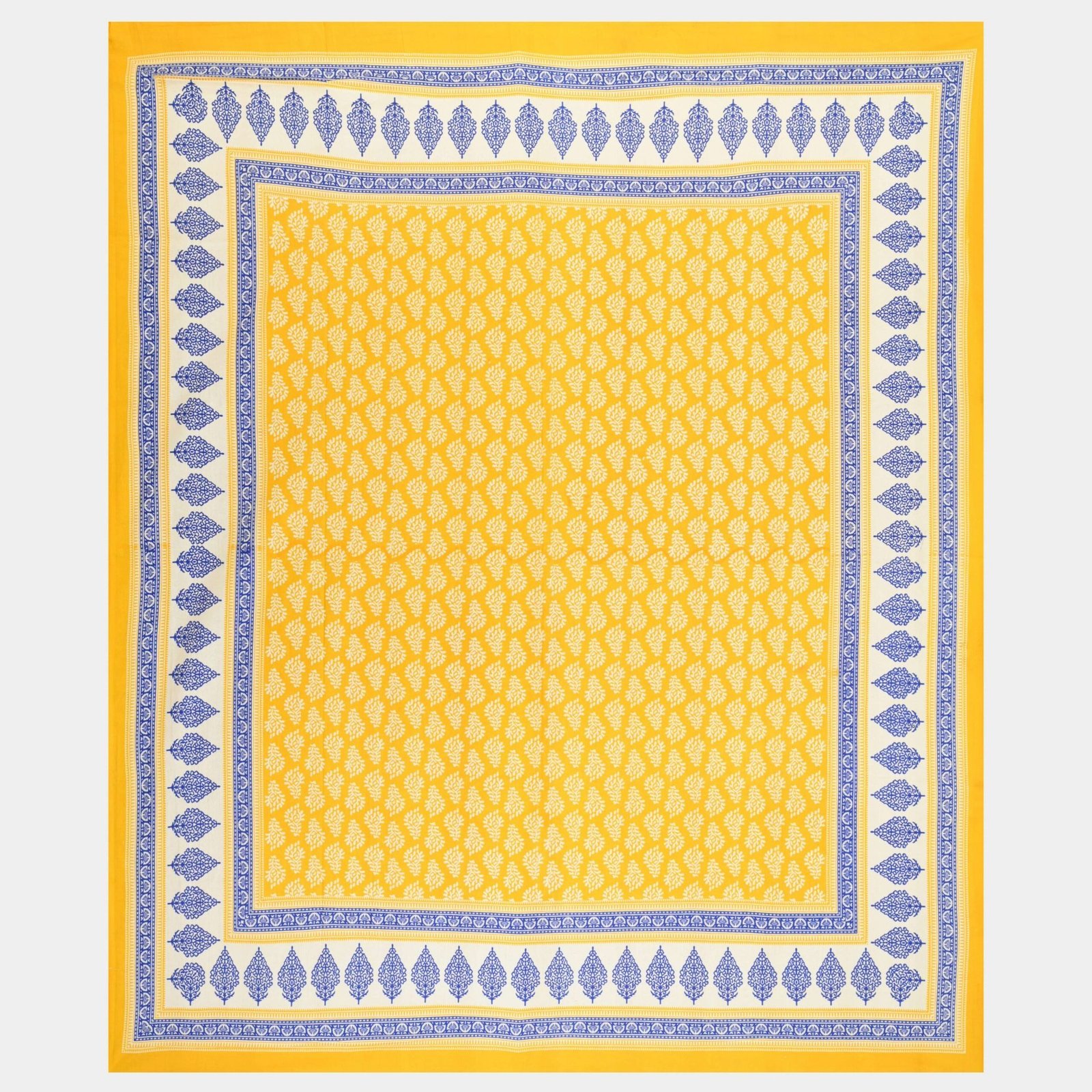 Jaipuri Cotton Printed Double Bedsheet With Two Pillow Covers
