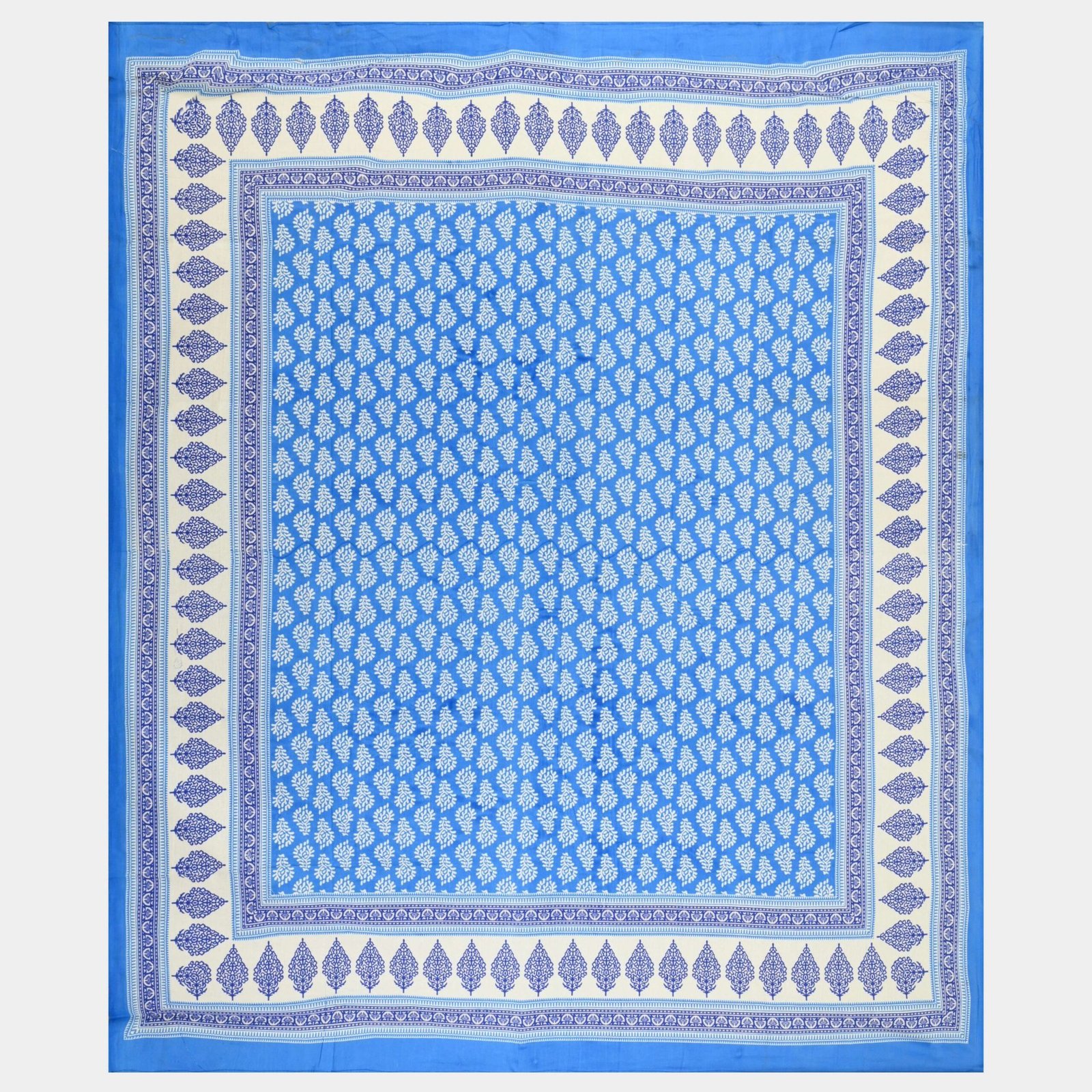 Jaipuri Cotton Printed Double Bedsheet With Two Pillow Covers