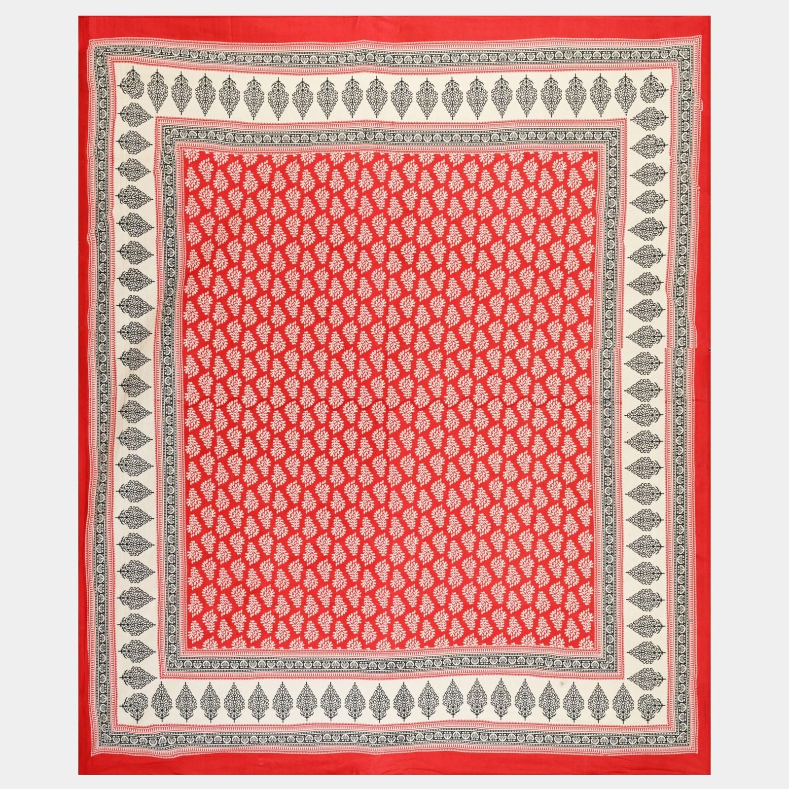 Jaipuri Cotton Printed Double Bedsheet With Two Pillow Covers