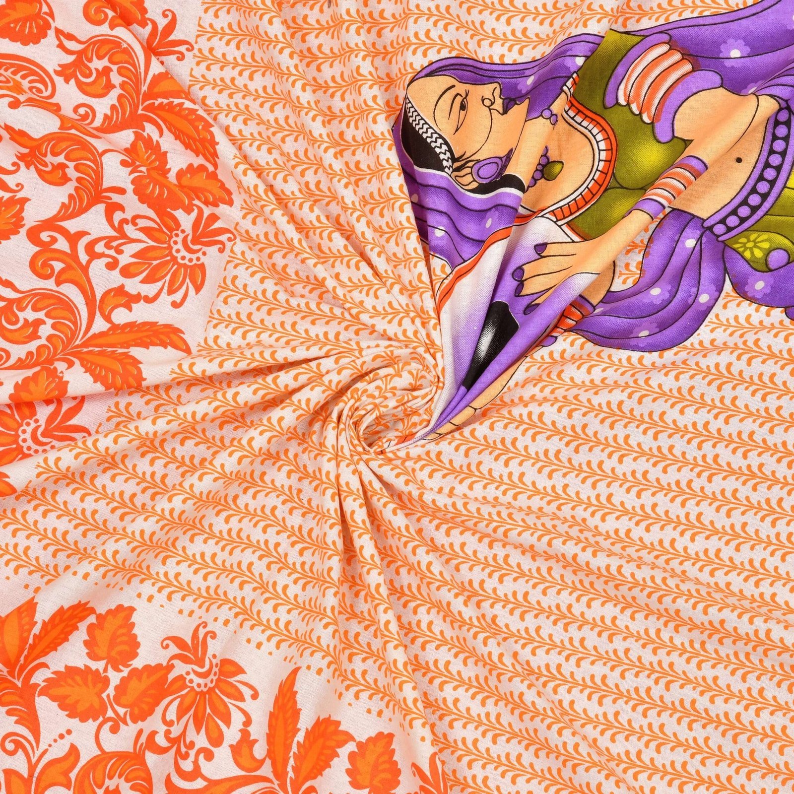 Jaipuri Cotton Printed Double Bedsheet With Two Pillow Covers