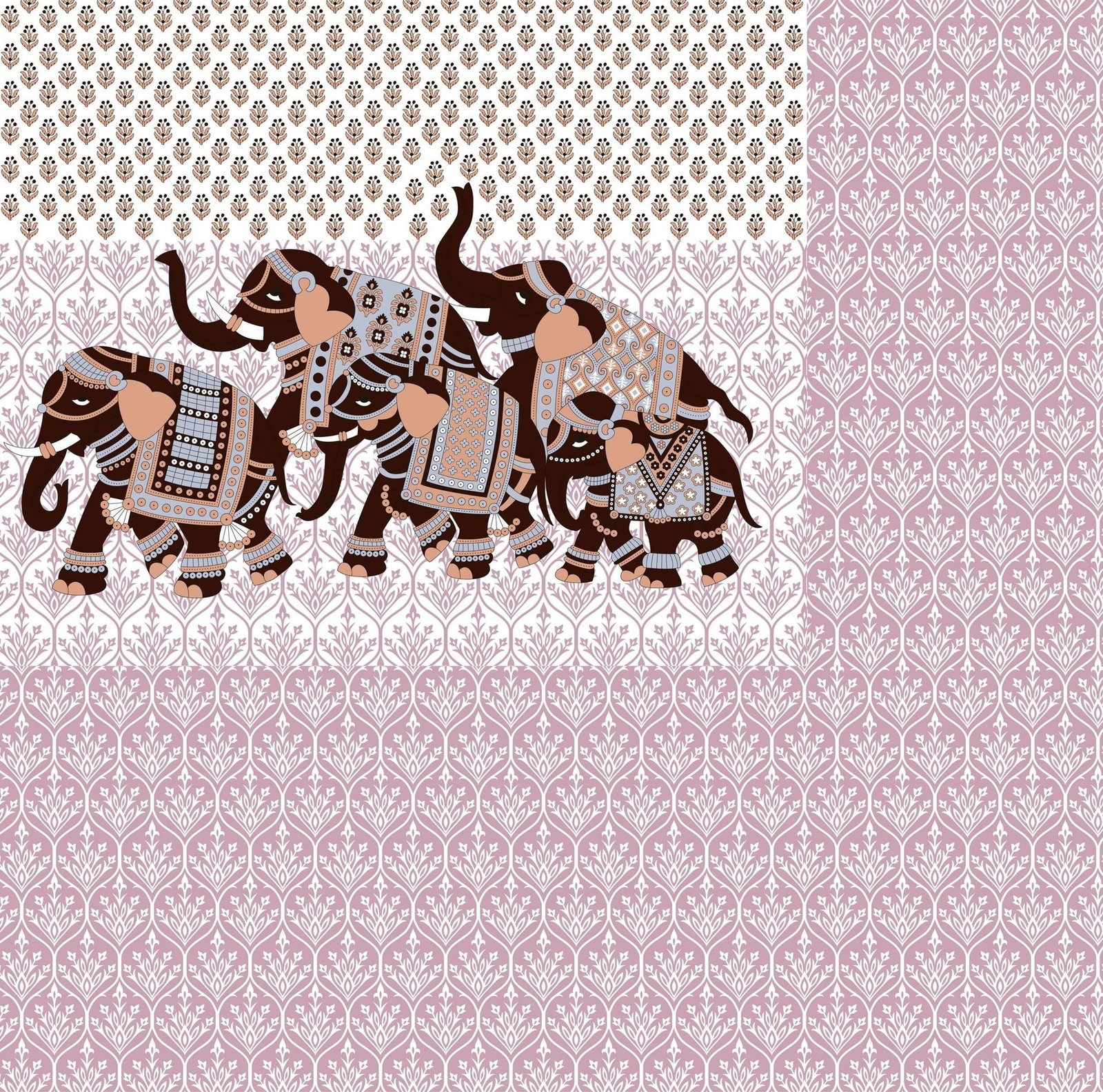 Jaipuri Printed Cotton Double Bed Bedsheet And two pillow covers An Elephant Pattern.