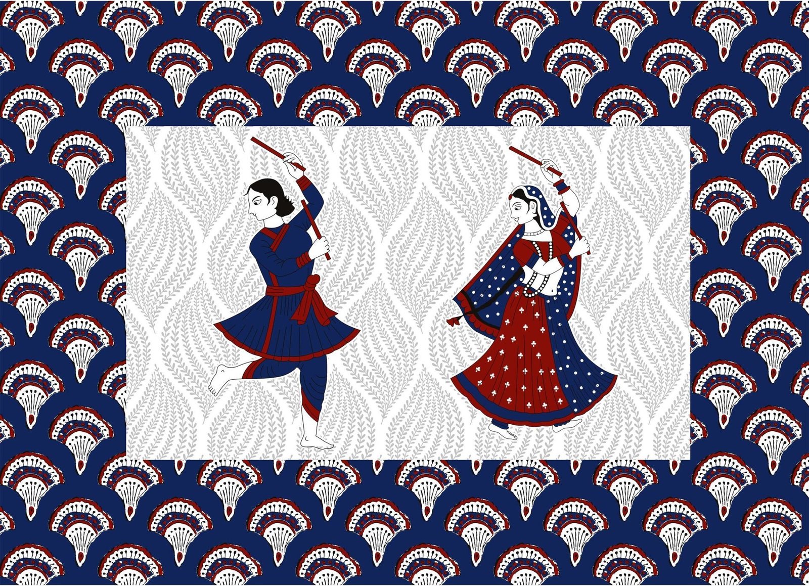 Jaipuri printed cotton double bedsheet with two pillow covers