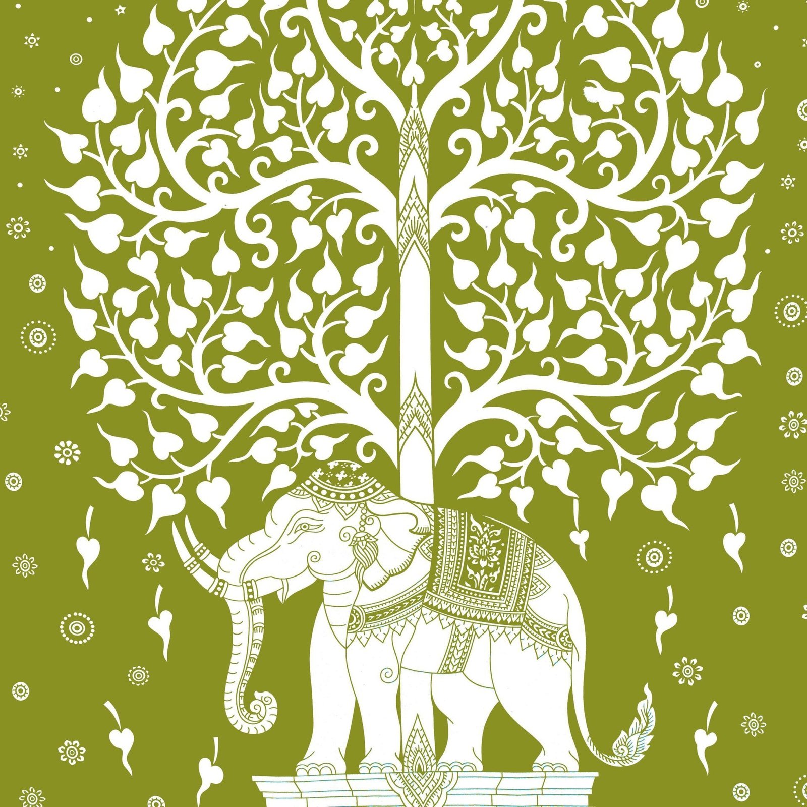 Rajasthani Elephant Printed Cotton Double Bedsheet With Two Pillow Covers