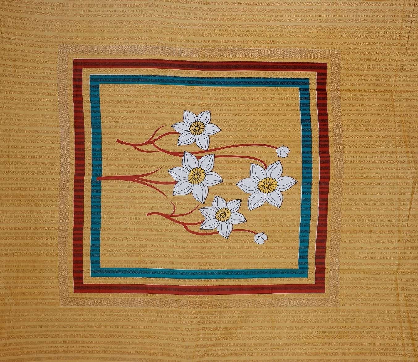 Rajasthani Jaipuri-Stylish Floral Print Double Bedsheet With Two Matching Pillow Covers.