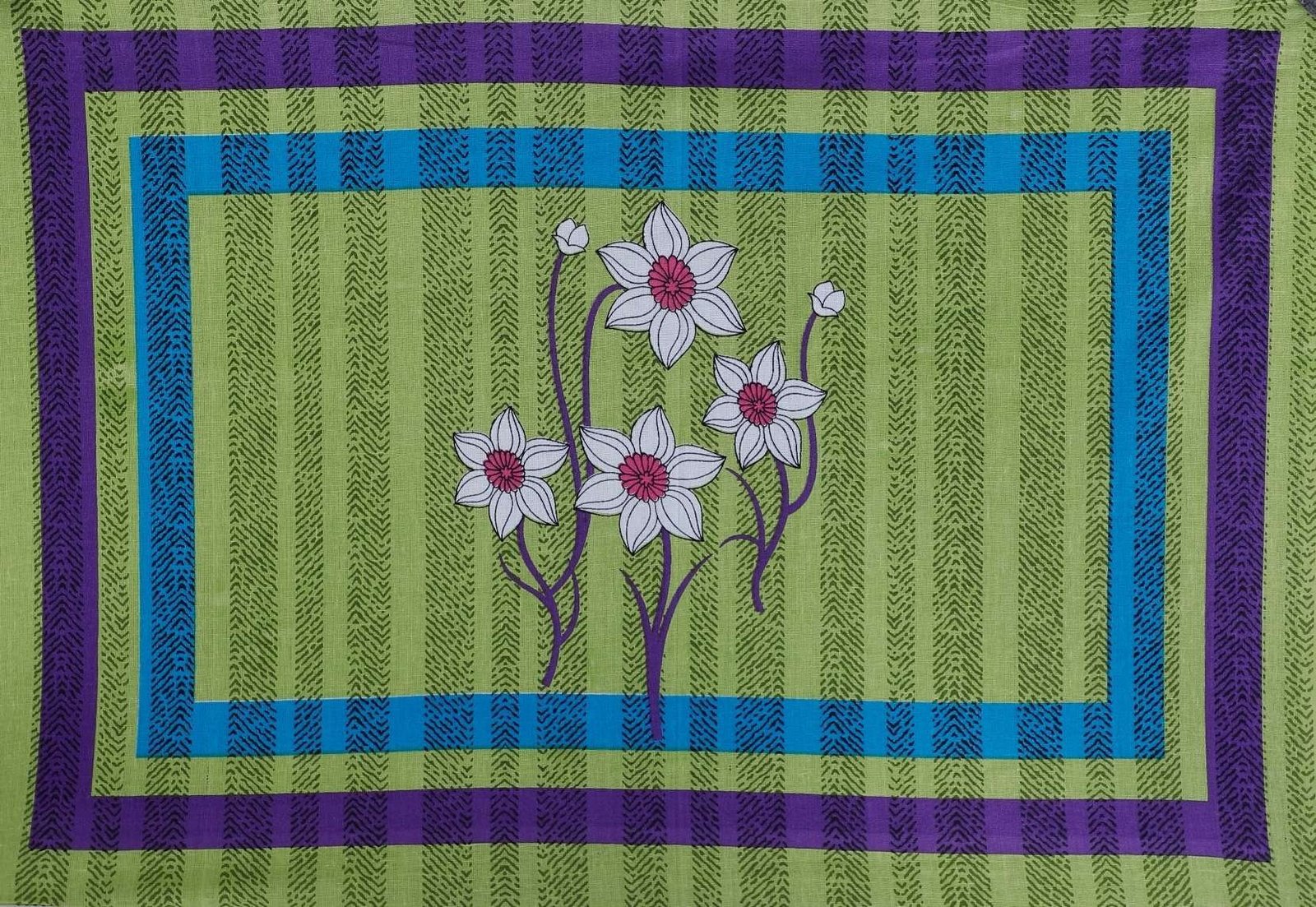 Rajasthani Jaipuri-Stylish Floral Print Double Bedsheet With Two Matching Pillow Covers.