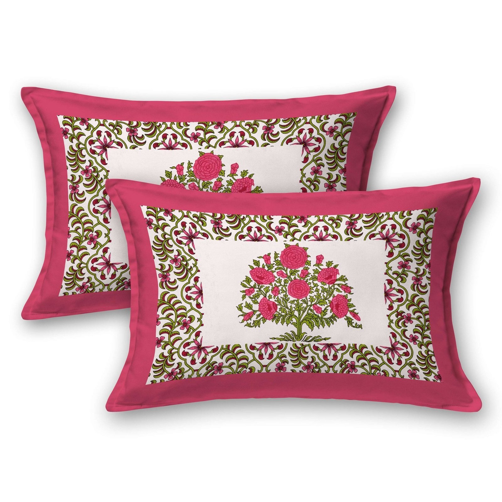 Rajasthani Jaipuri-Stylish Floral Printed Double Bedsheet With Two Pillow Covers