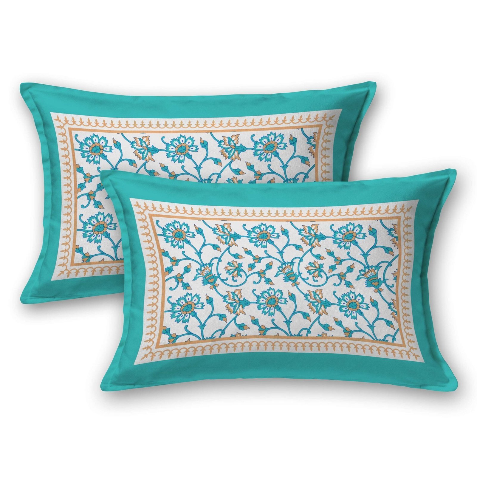 Rajasthani Jaipuri-Stylish Printed Cotton Double Bedsheet With Two Matching Pillow Covers.