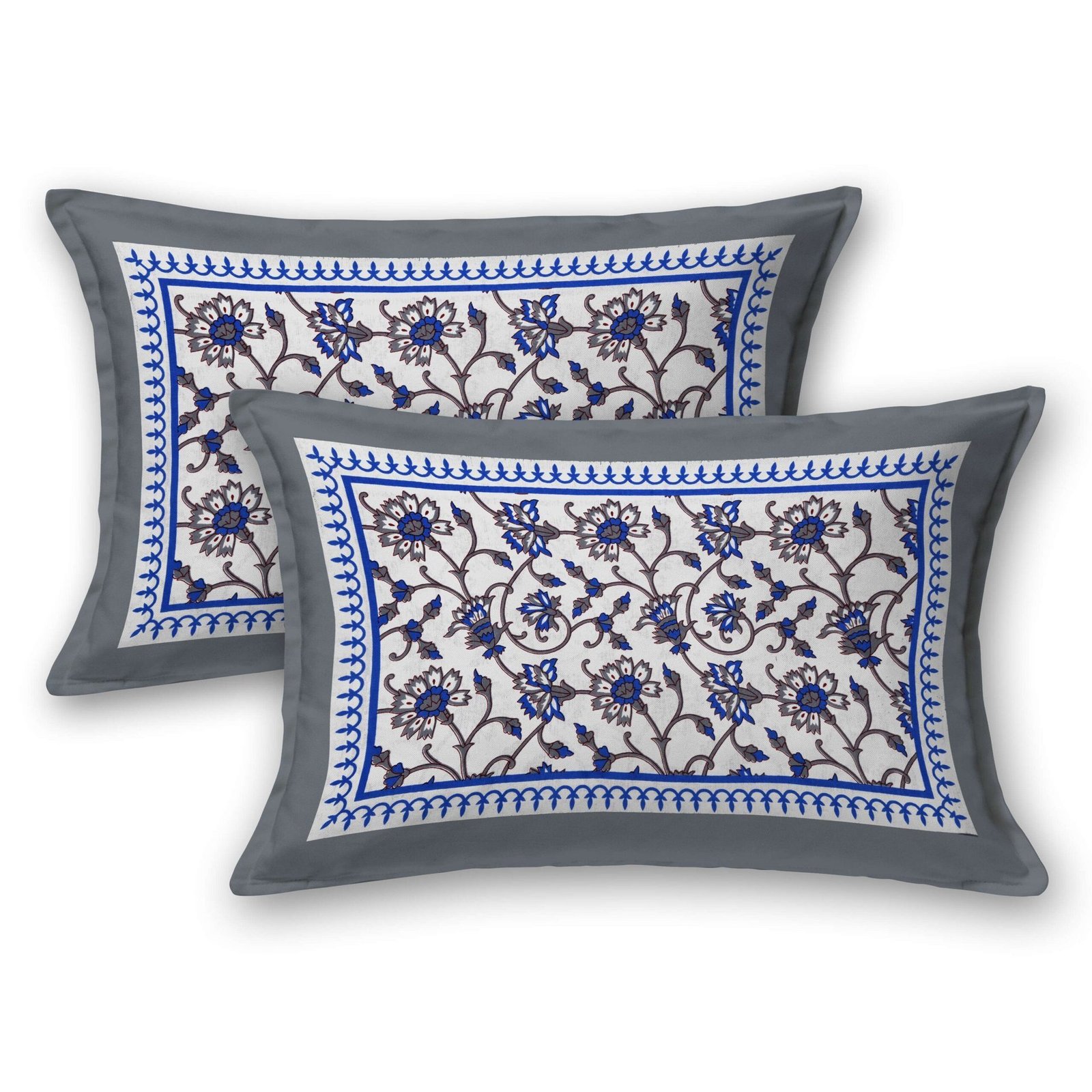 Rajasthani Jaipuri-Stylish Printed Cotton Double Bedsheet With Two Matching Pillow Covers.