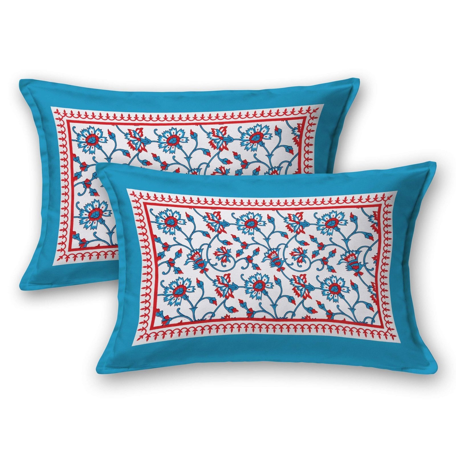 Rajasthani Jaipuri-Stylish Printed Cotton Double Bedsheet With Two Matching Pillow Covers.