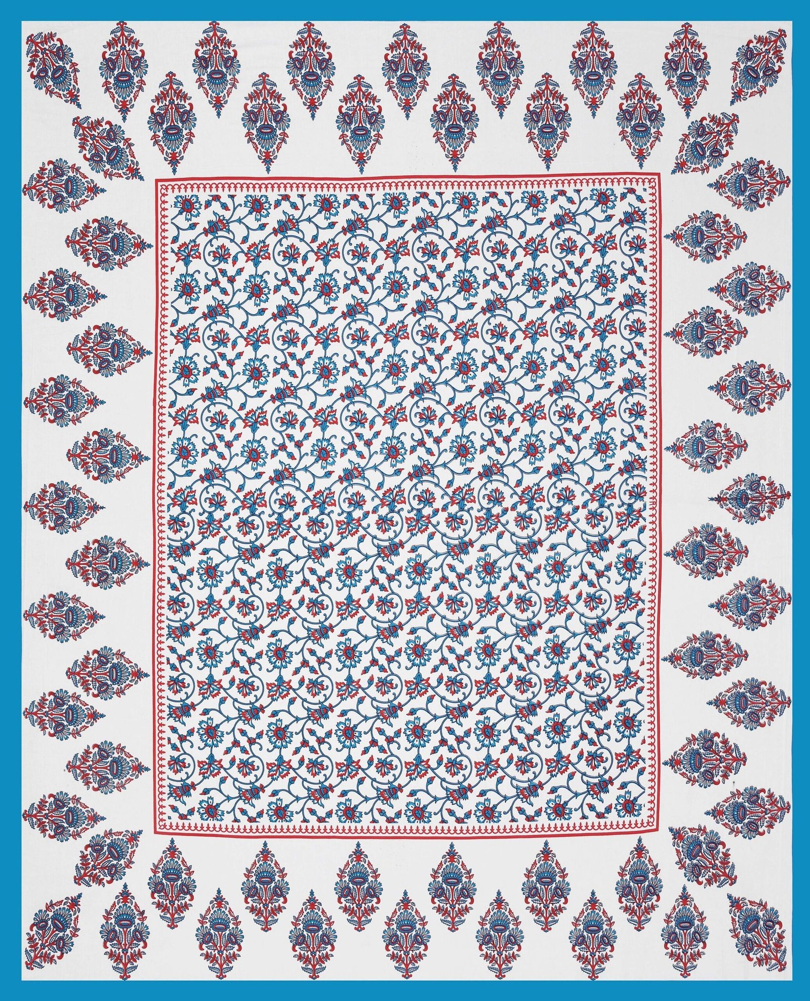 Rajasthani Jaipuri-Stylish Printed Cotton Double Bedsheet With Two Matching Pillow Covers.