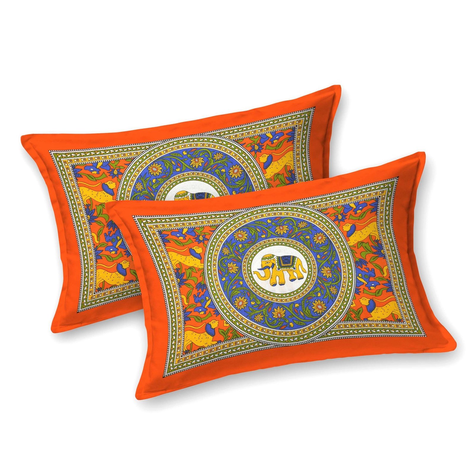 Rajasthani Jaipuri Traditional Double Bed Bedsheet with two pillow covers