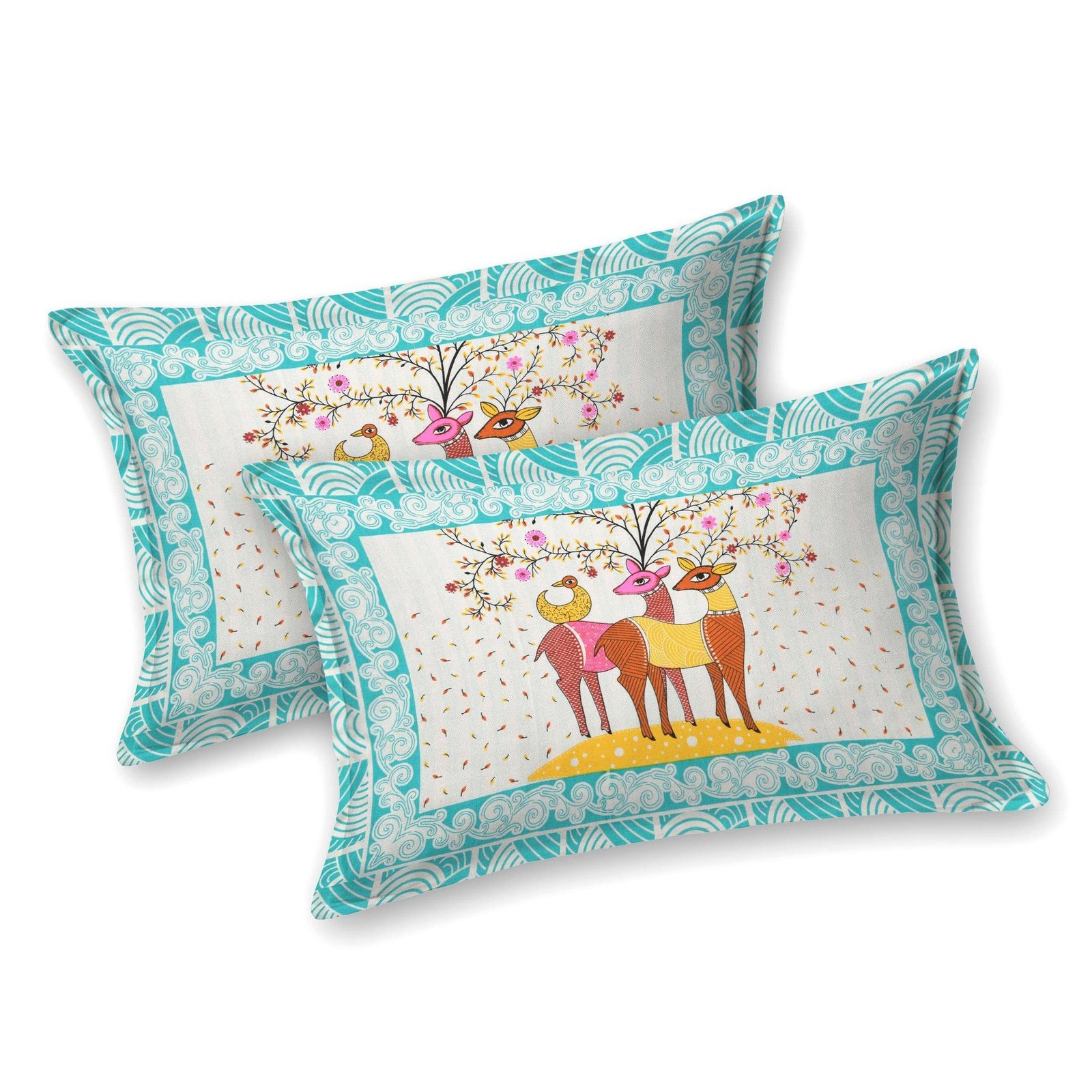 Rajasthani Jaipuri Traditional Double Bed Bedsheet with two pillow covers