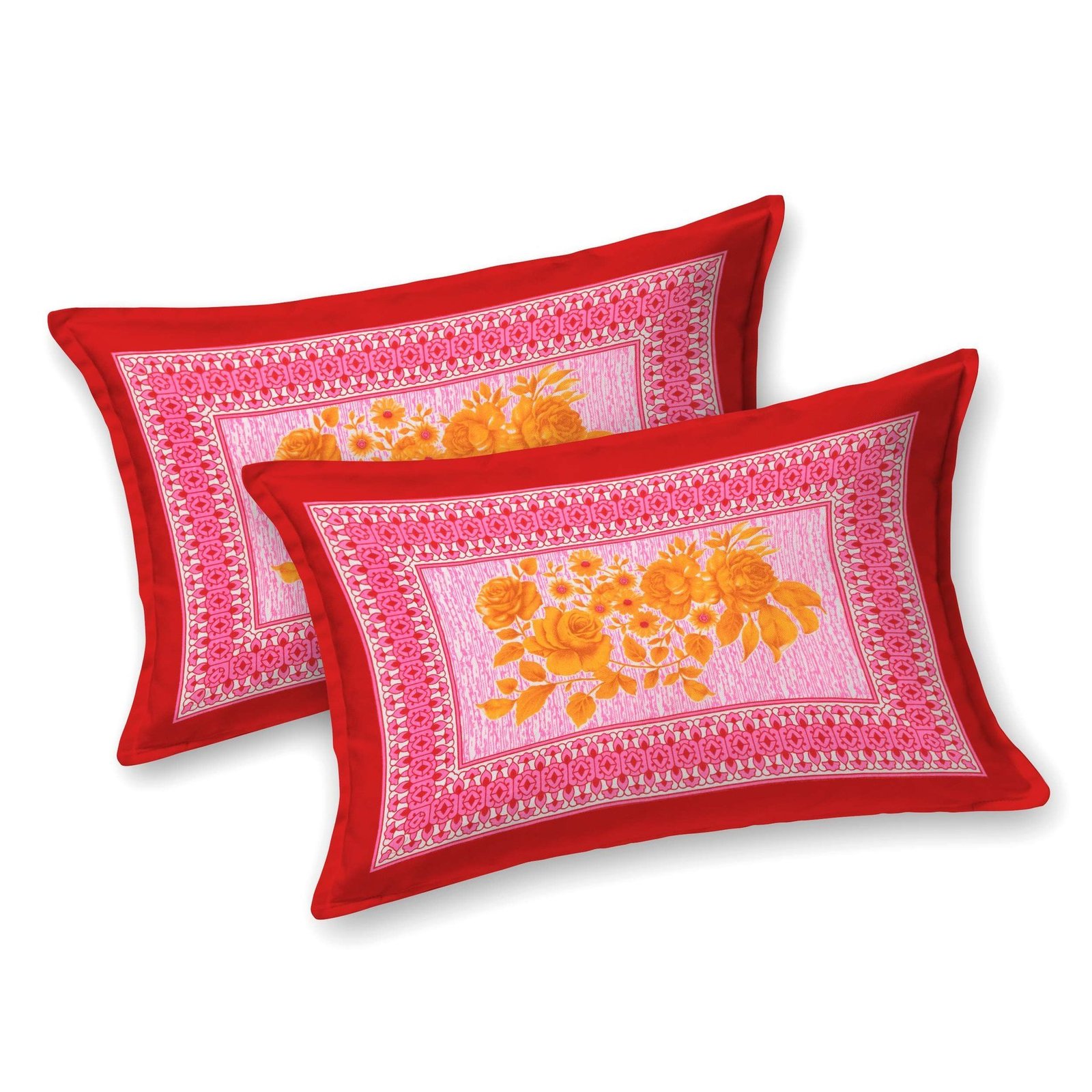 Rajasthani-Stylish Printed Cotton Double Bedsheet With Two Matching Pillow Covers