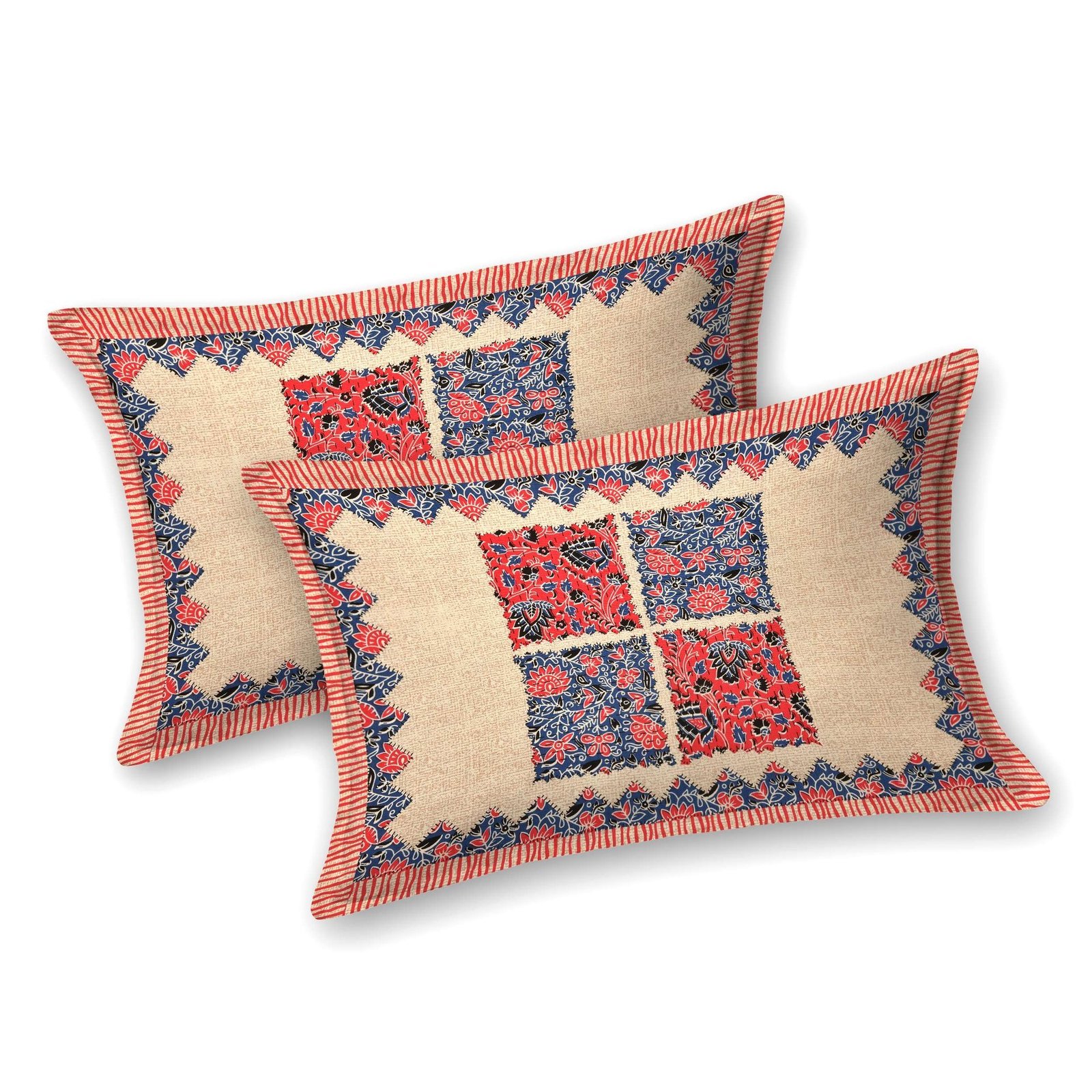 Rajasthani Traditionally Printed Cotton Doublebed Bedsheet With Pack of 2 Pillow Covers