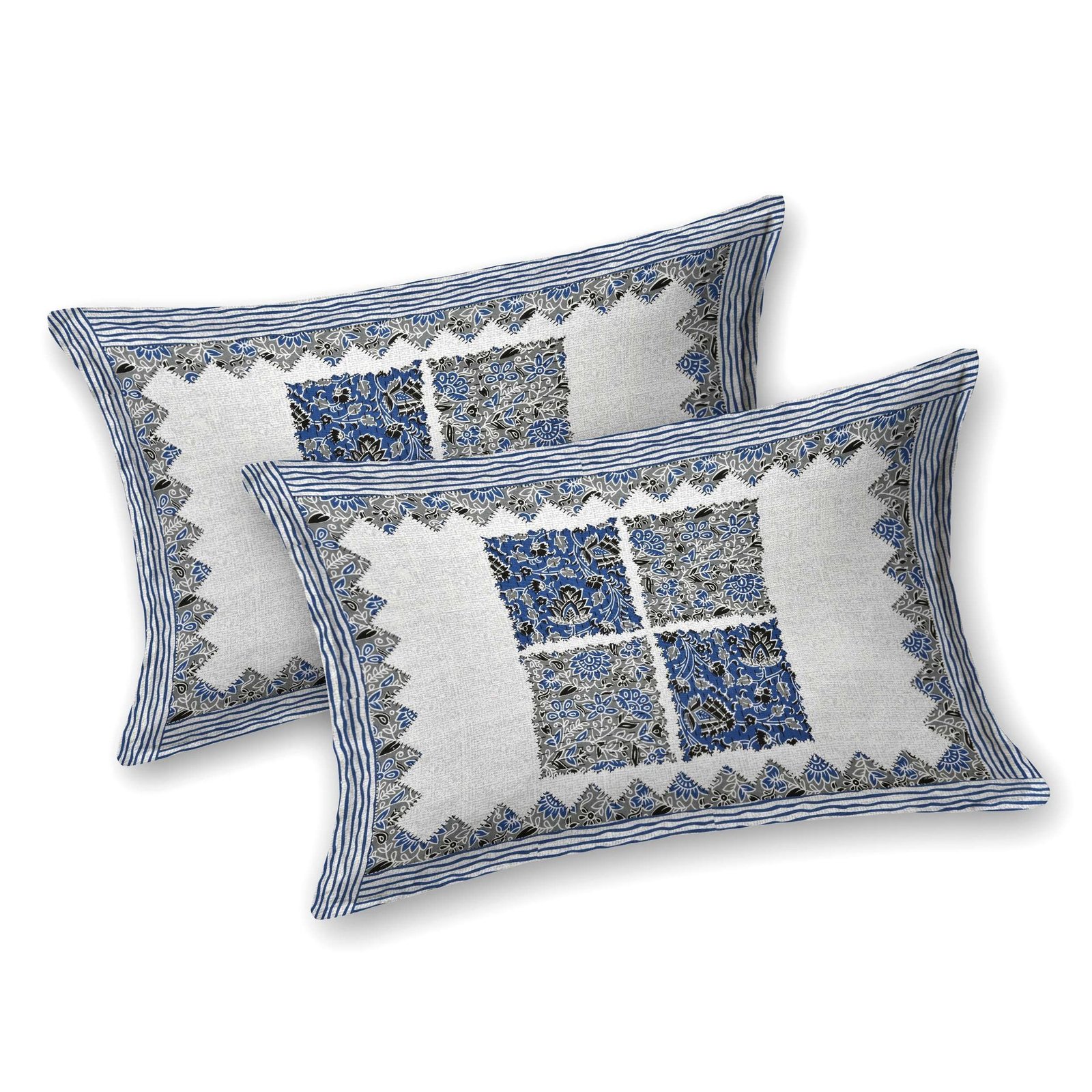 Rajasthani Traditionally Printed Cotton Doublebed Bedsheet With Pack of 2 Pillow Covers