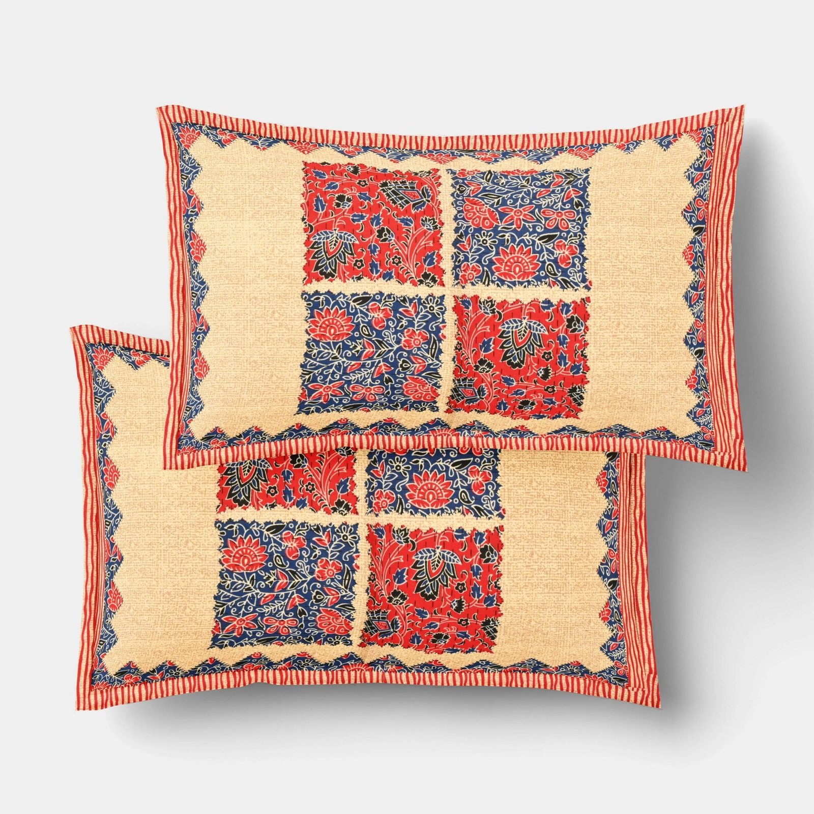Rajasthani Traditionally Printed Cotton Doublebed Bedsheet With Pack of 2 Pillow Covers