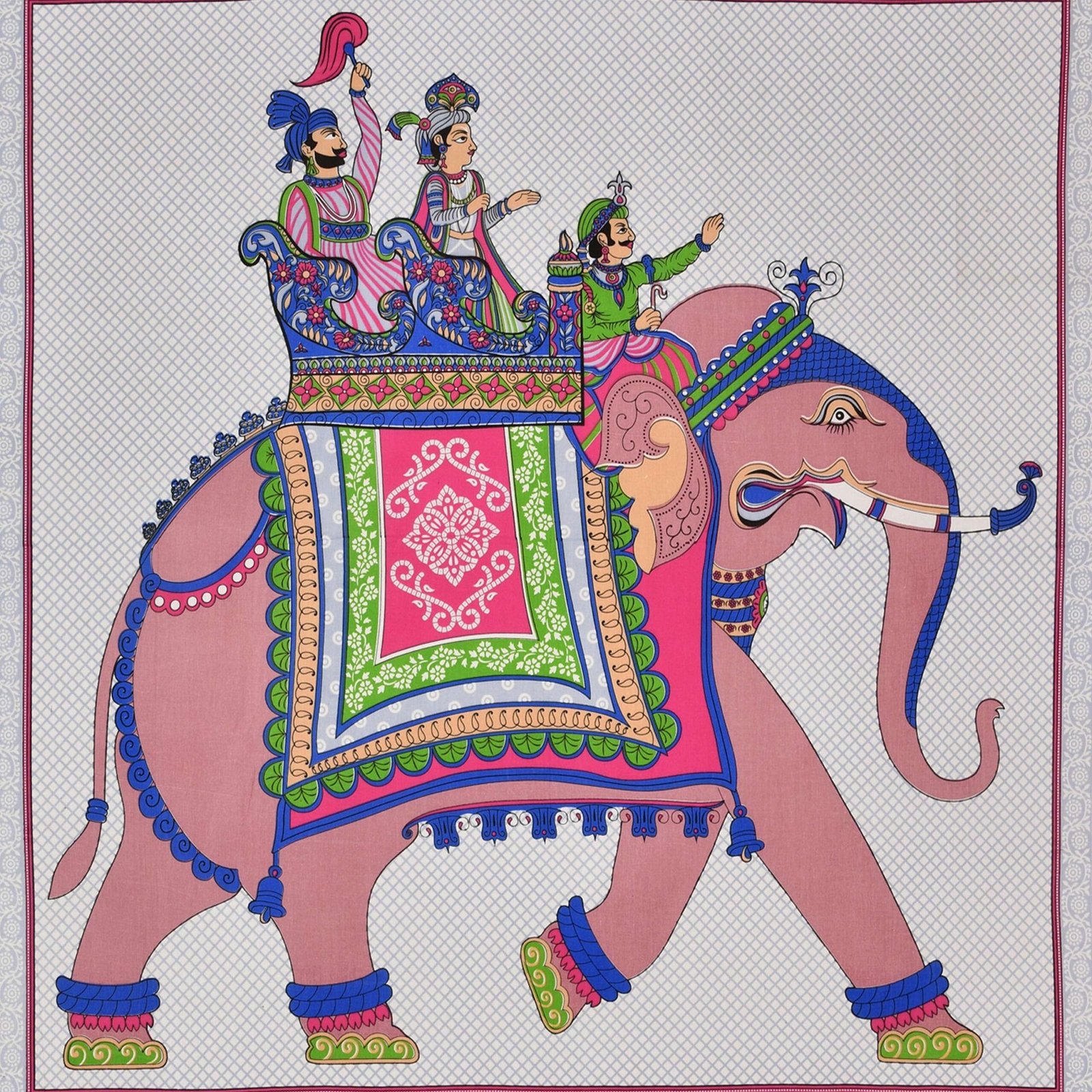 Rajasthani Traditionally Printed Cotton Doublebed Bedsheet With Pack of 2 Pillow Covers