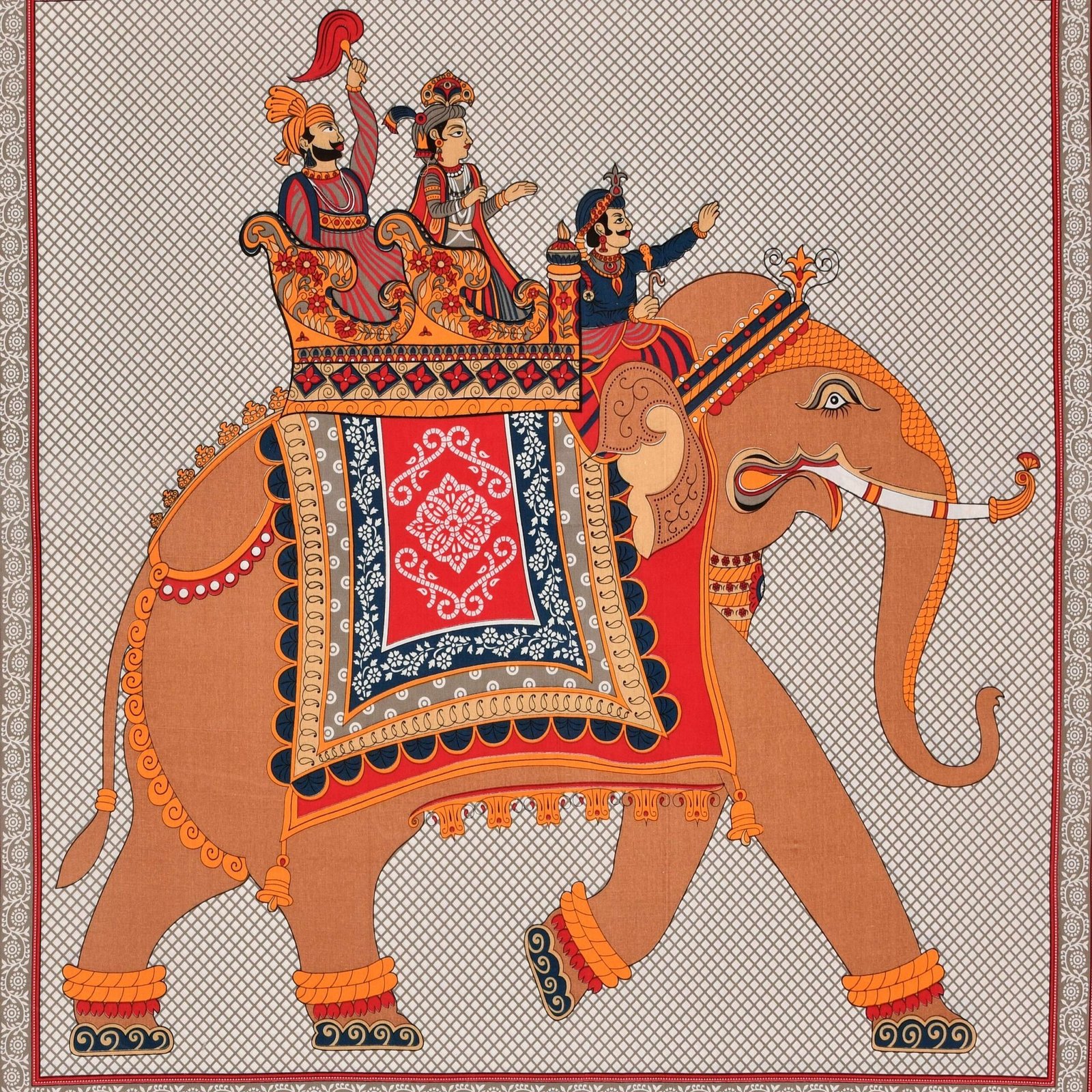 Rajasthani Traditionally Printed Cotton Doublebed Bedsheet With Pack of 2 Pillow Covers