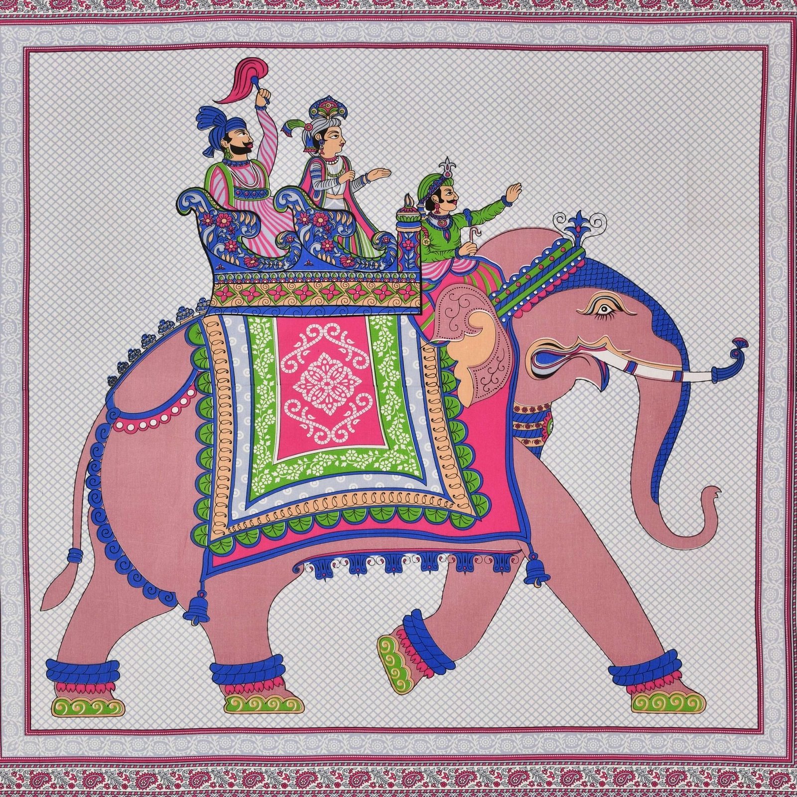 Rajasthani Traditionally Printed Cotton Doublebed Bedsheet With Pack of 2 Pillow Covers