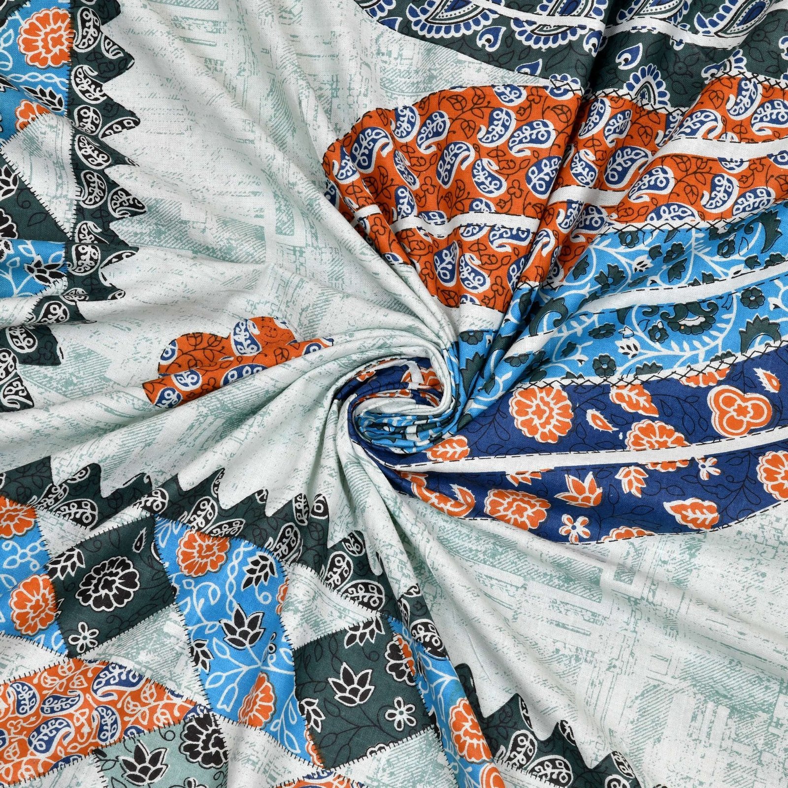 Rajasthani Traditionally Printed Cotton Doublebed Bedsheet With Pack of 2 Pillow Covers