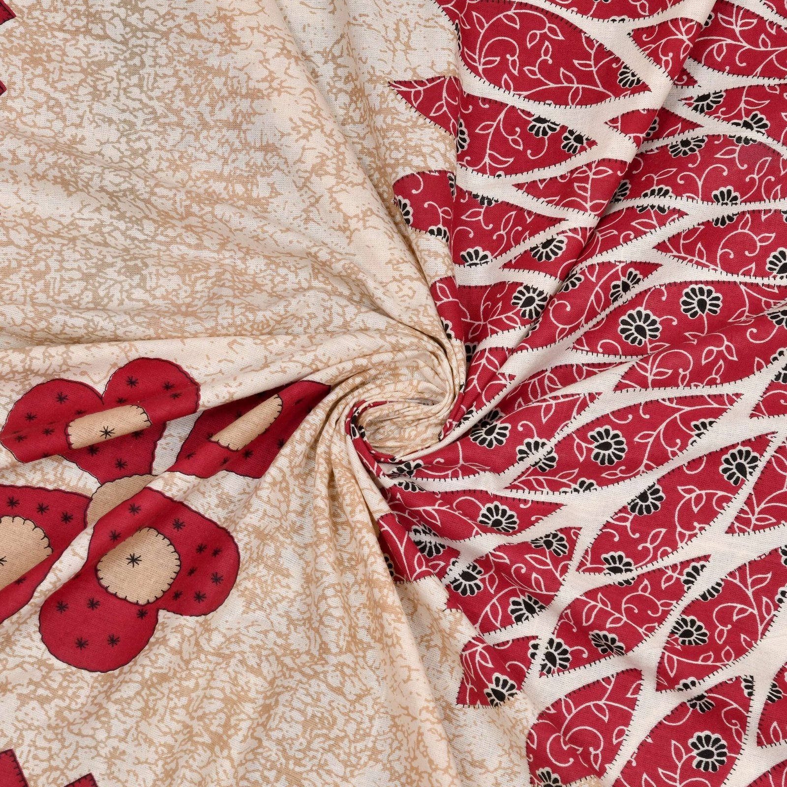 Rajasthani Traditionally Printed Cotton Doublebed Bedsheet With Pack of 2 Pillow Covers