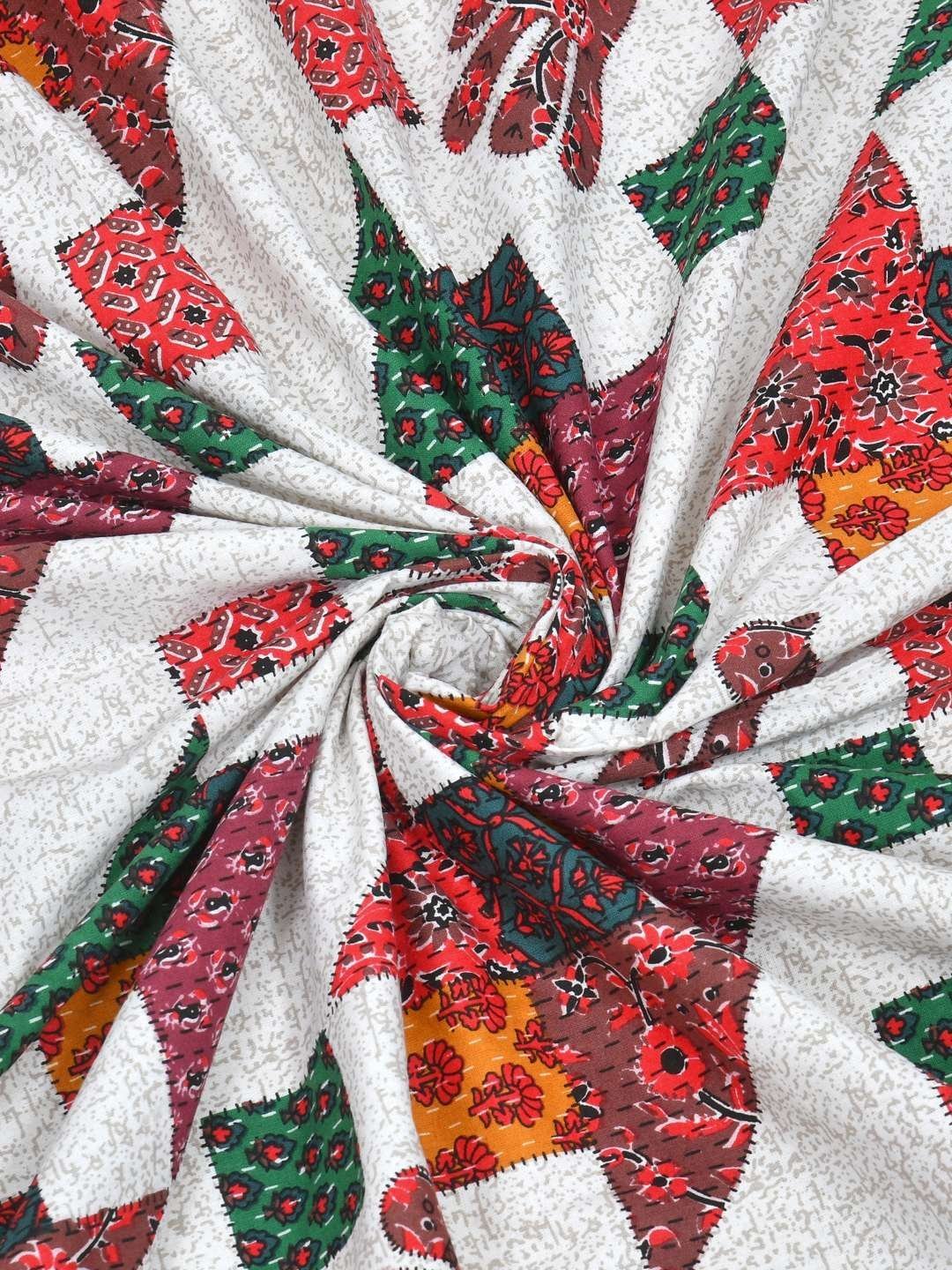 100% Pure Cotton Traditional  Printed Bedsheet for Double Bed King Size Bedsheet with 2 Pillow Covers