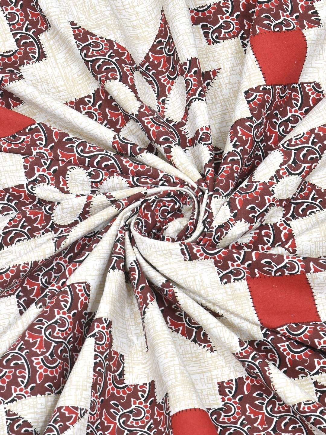 100% Pure Cotton Traditional  Printed Bedsheet for Double Bed King Size Bedsheet with 2 Pillow Covers