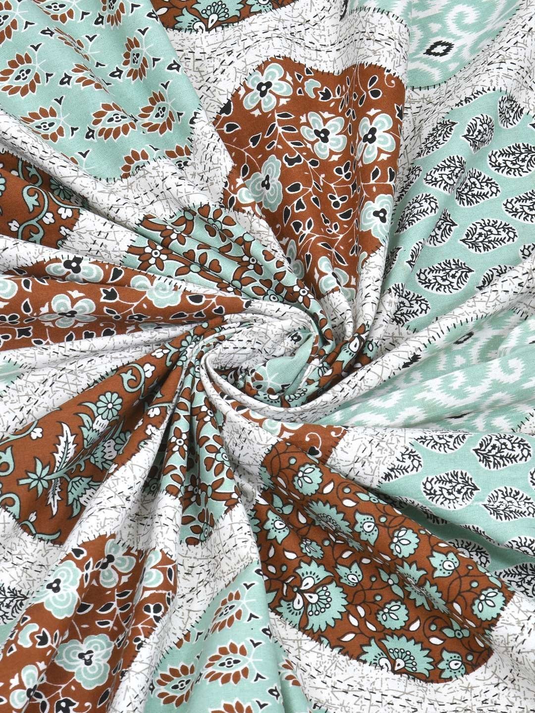 100% Pure Cotton Traditional  Printed Bedsheet for Double Bed King Size Bedsheet with 2 Pillow Covers