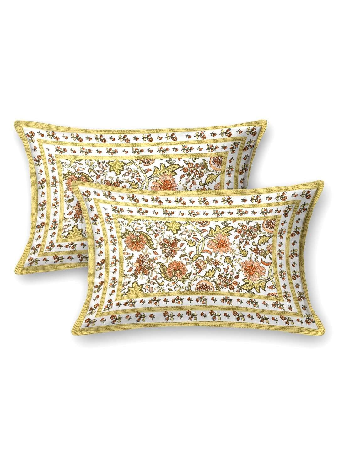 100% Pure Cotton Traditional  Printed Bedsheet for Double Bed King Size Bedsheet with 2 Pillow Covers