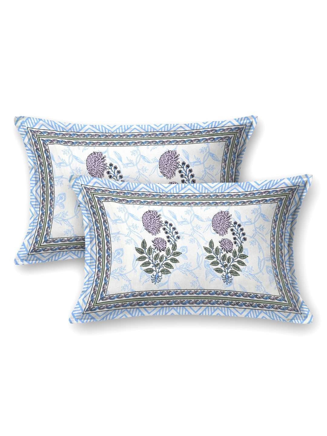 100% Pure Cotton Traditional  Printed Bedsheet for Double Bed King Size Bedsheet with 2 Pillow Covers