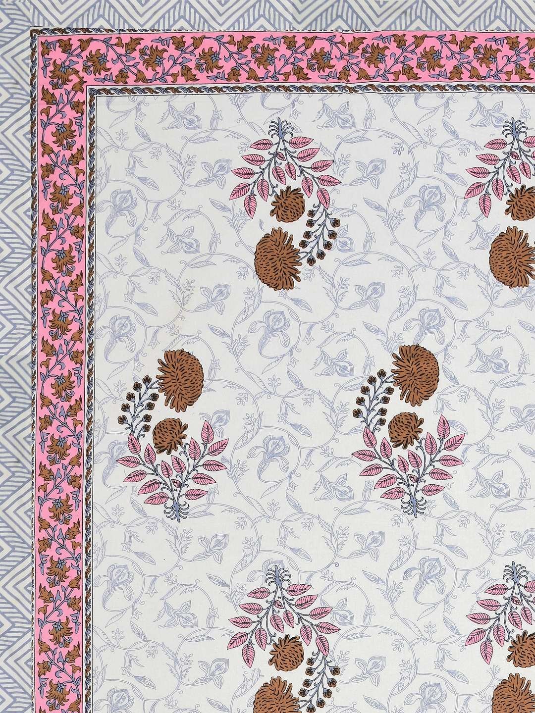 100% Pure Cotton Traditional  Printed Bedsheet for Double Bed King Size Bedsheet with 2 Pillow Covers