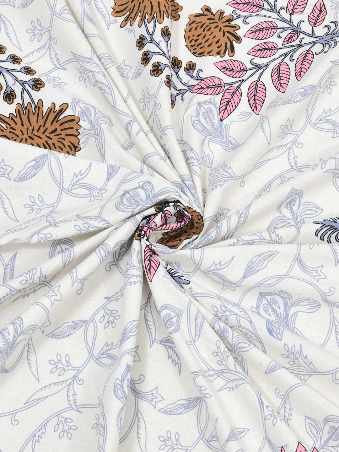 100% Pure Cotton Traditional  Printed Bedsheet for Double Bed King Size Bedsheet with 2 Pillow Covers