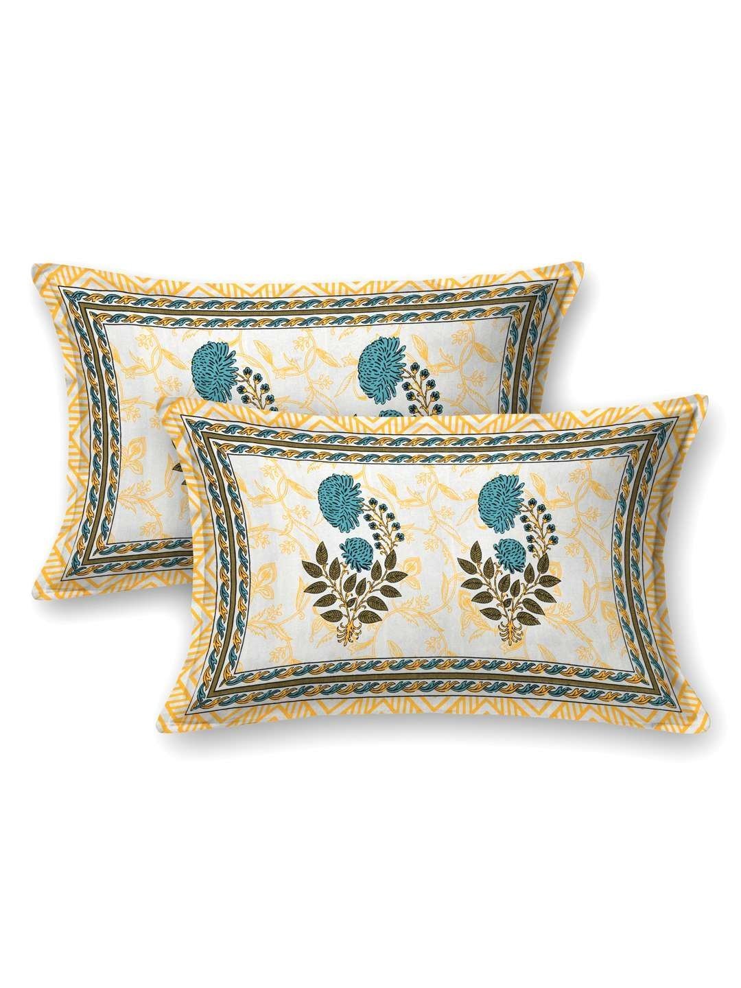 100% Pure Cotton Traditional  Printed Bedsheet for Double Bed King Size Bedsheet with 2 Pillow Covers