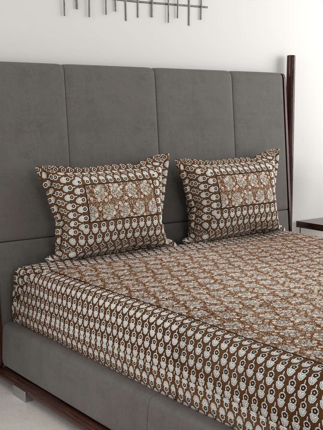 100% Pure Cotton Traditional  Printed Bedsheet for Double Bed King Size Bedsheet with 2 Pillow Covers