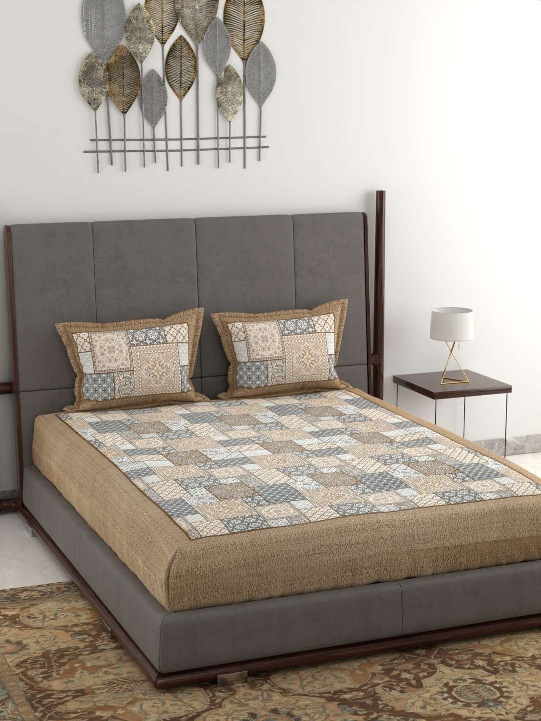 100% Pure Cotton Traditional  Printed Bedsheet for Double Bed King Size Bedsheet with 2 Pillow Covers