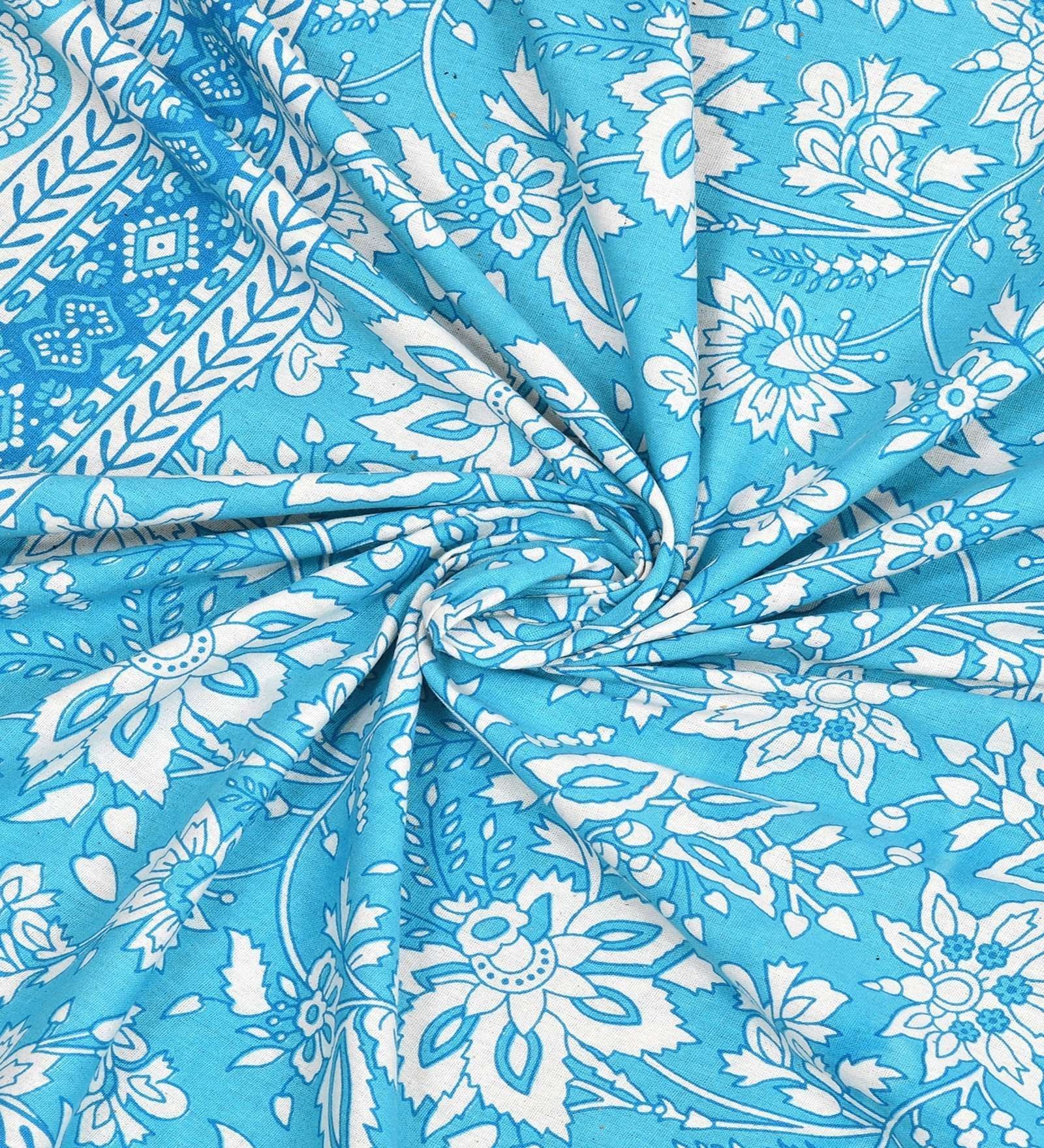 100% Pure Cotton Traditional  Printed Bedsheet for Double Bed King Size Bedsheet with 2 Pillow Covers