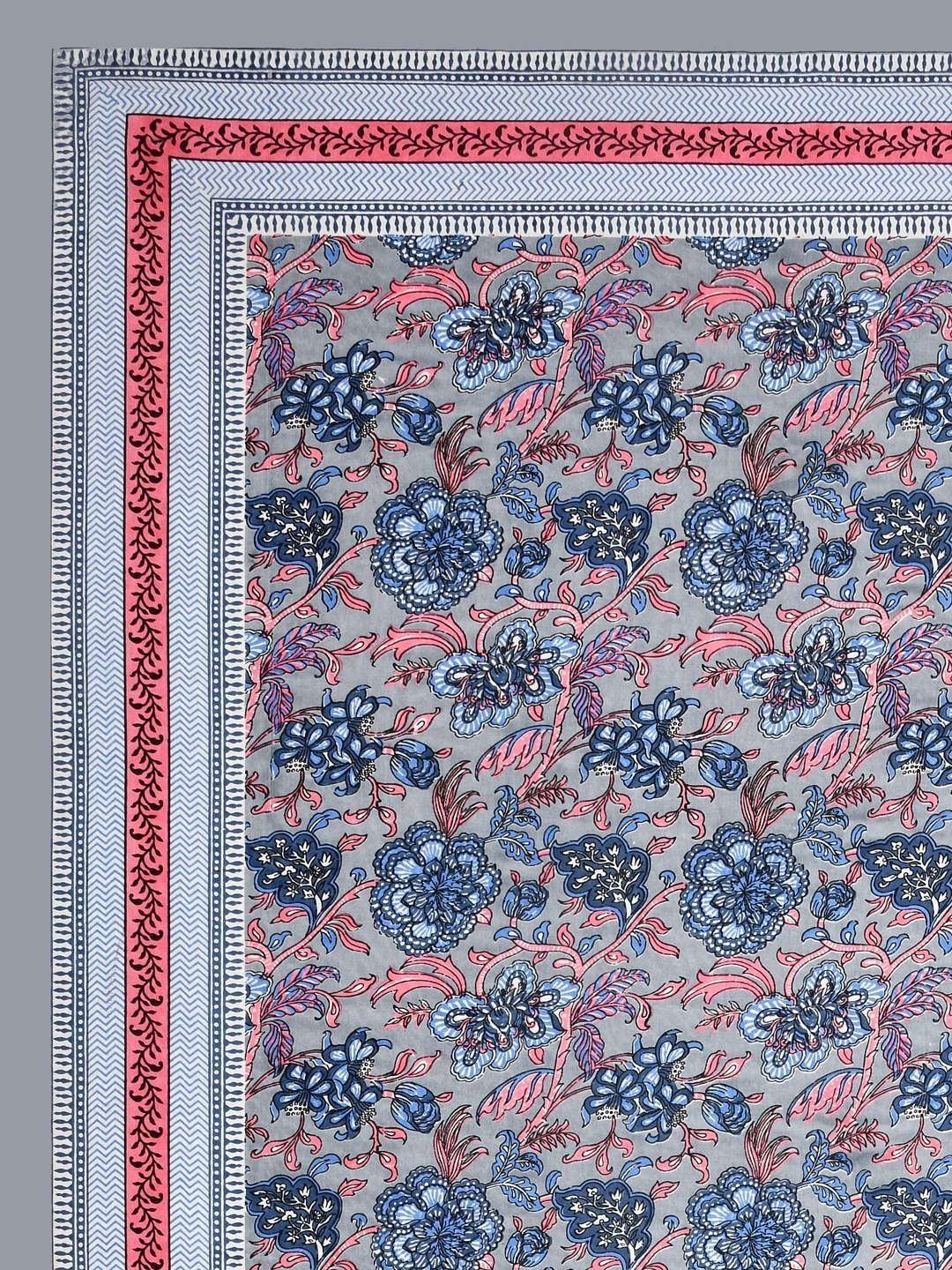 100% Pure Cotton Traditional  Printed Bedsheet for Double Bed King Size Bedsheet with 2 Pillow Covers