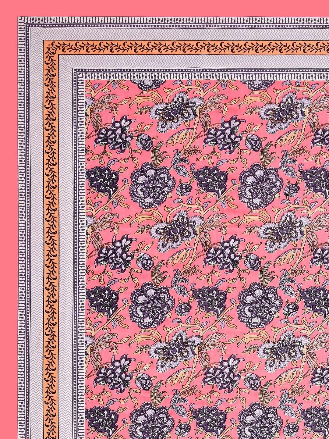 100% Pure Cotton Traditional  Printed Bedsheet for Double Bed King Size Bedsheet with 2 Pillow Covers