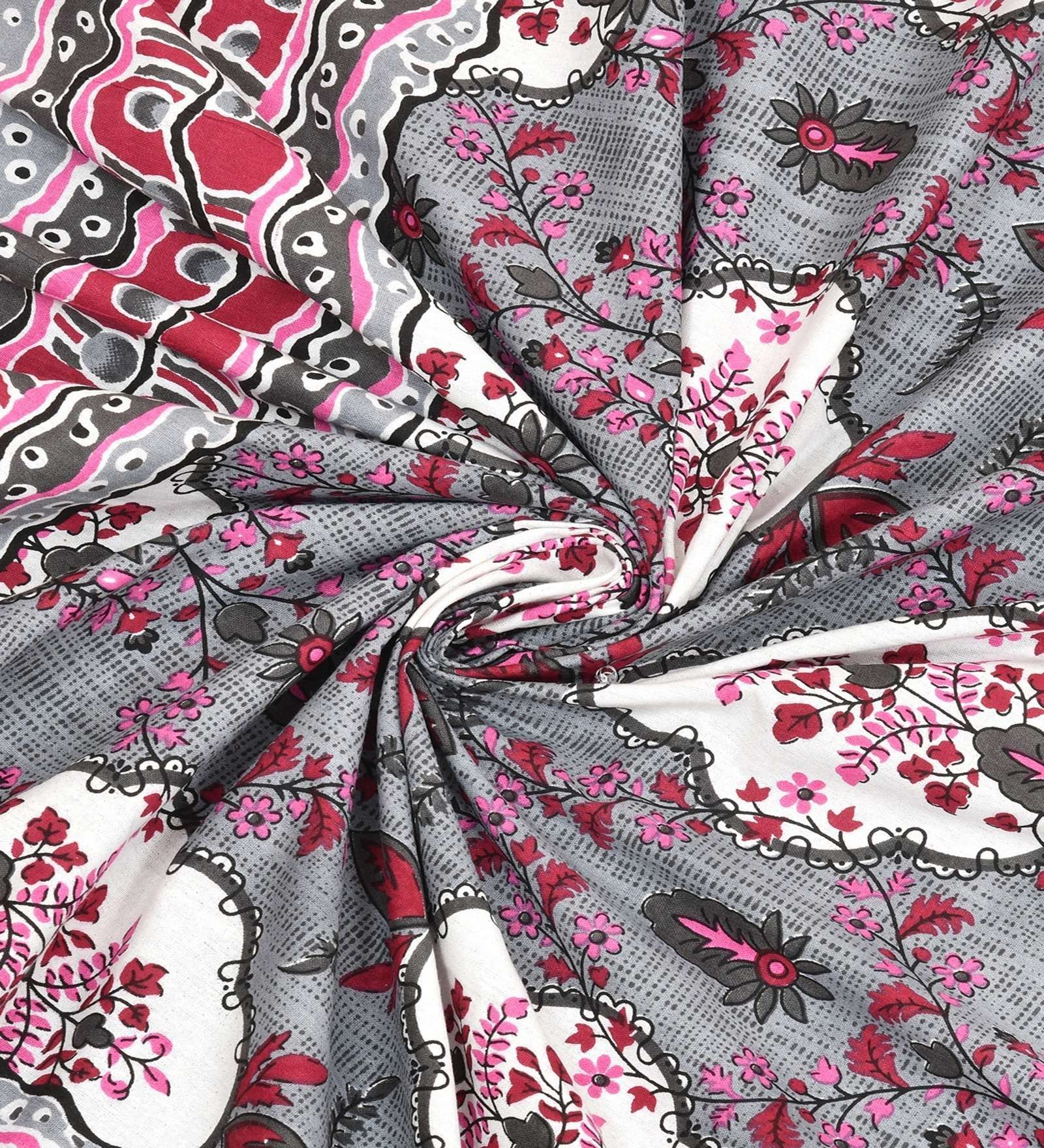 100% Pure Cotton Traditional  Printed Bedsheet for Double Bed King Size Bedsheet with 2 Pillow Covers