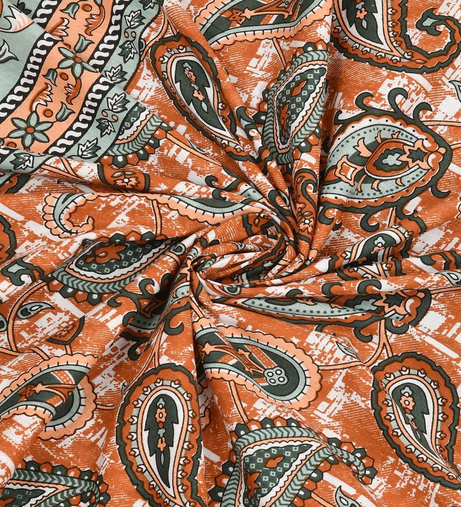 100% Pure Cotton Traditional  Printed Bedsheet for Double Bed King Size Bedsheet with 2 Pillow Covers